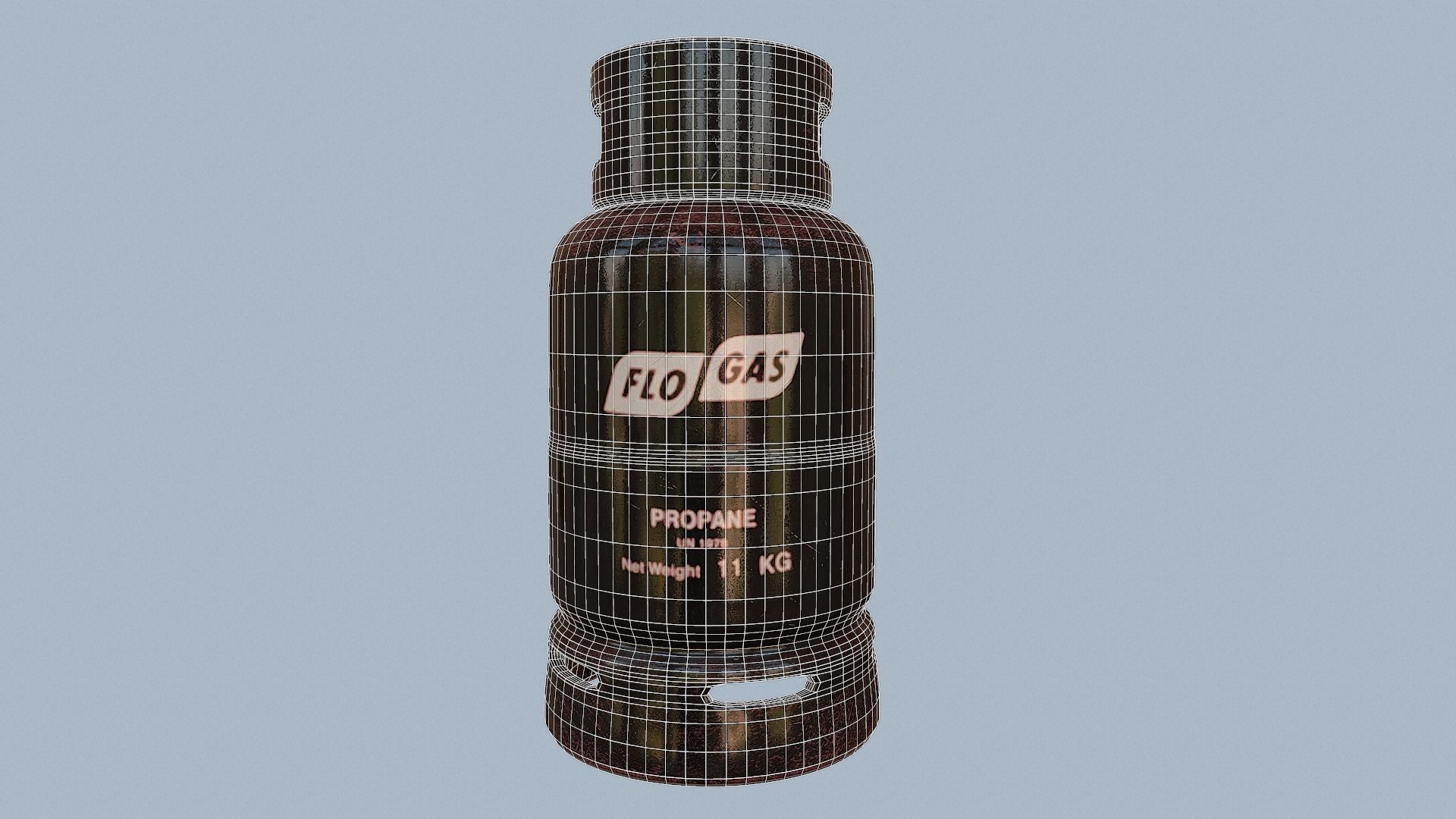 Gas Cylinder Black Low-poly 3D model_32