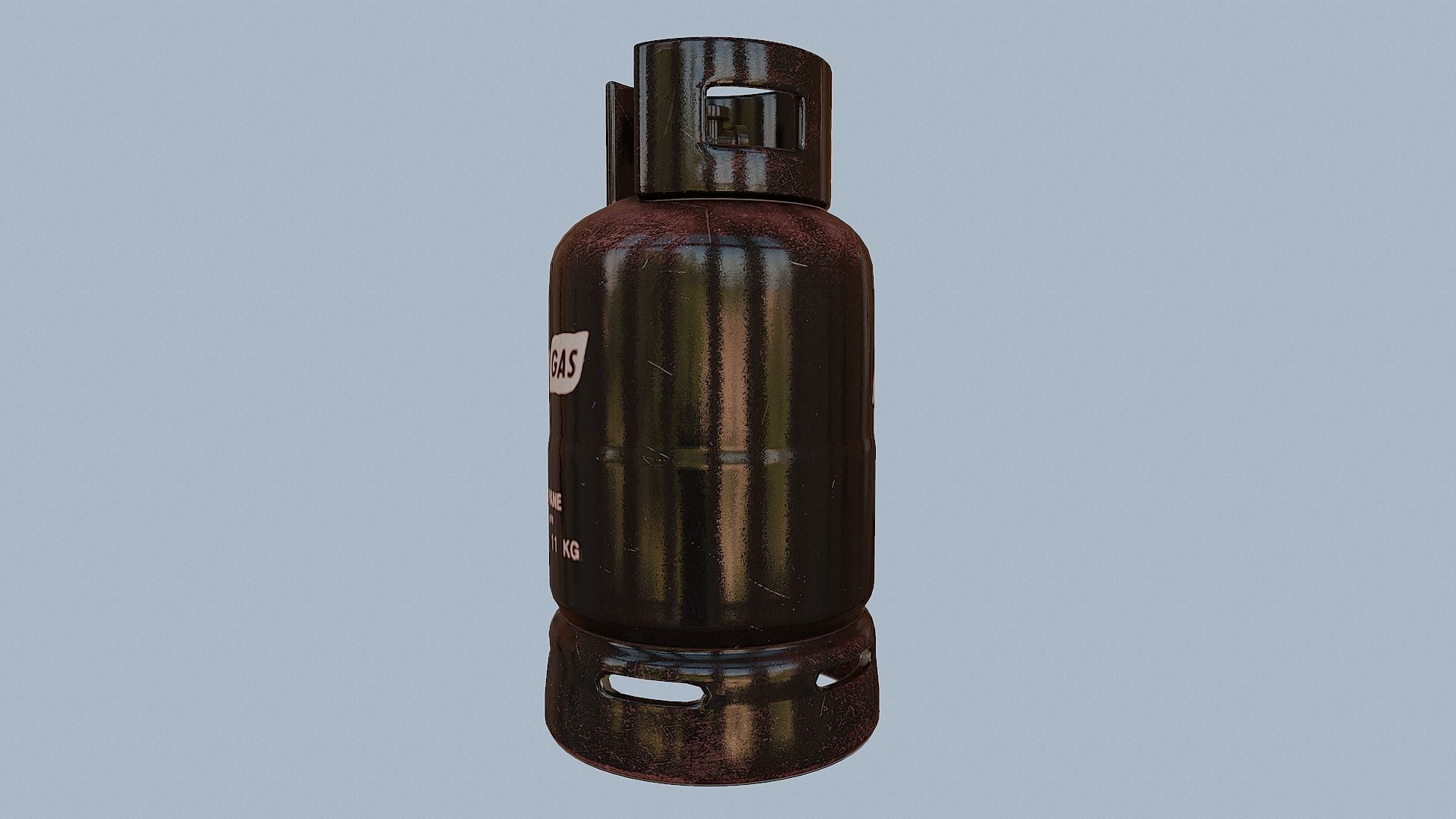 Gas Cylinder Black Low-poly 3D model_13
