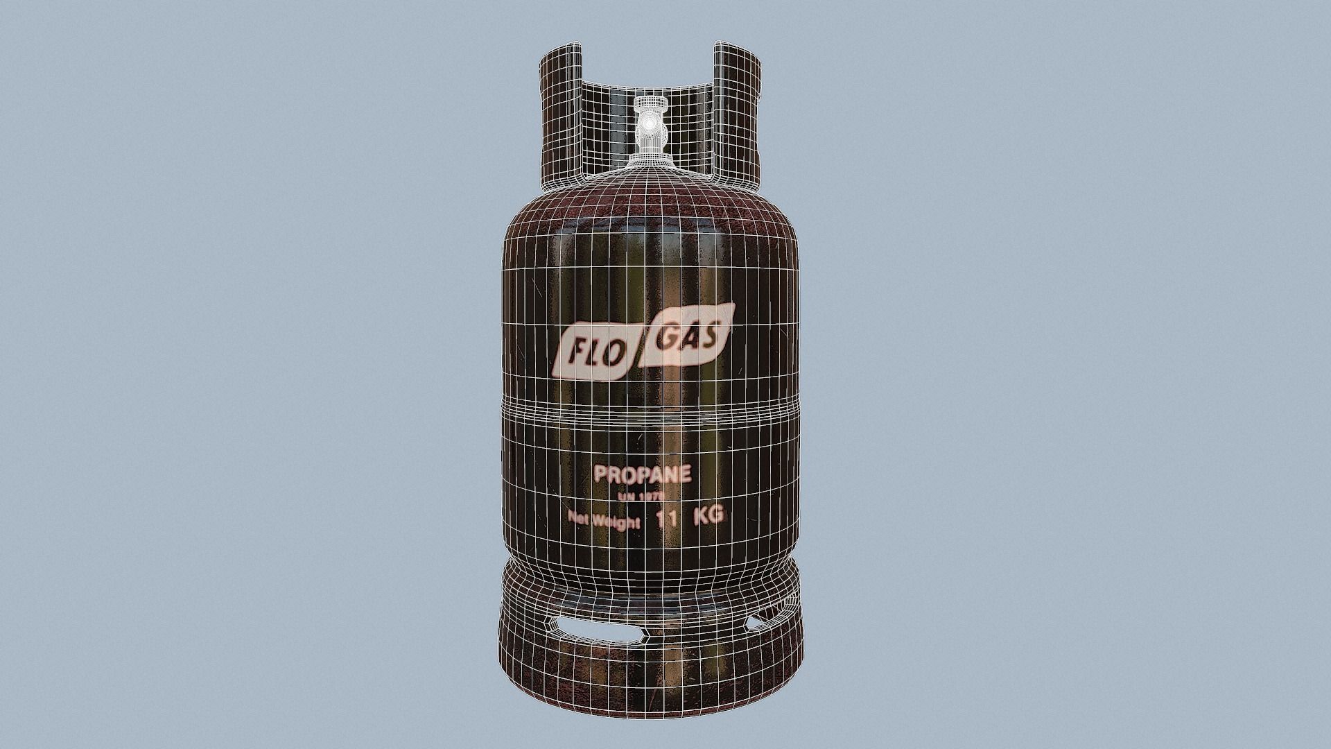 Gas Cylinder Black Low-poly 3D model_2