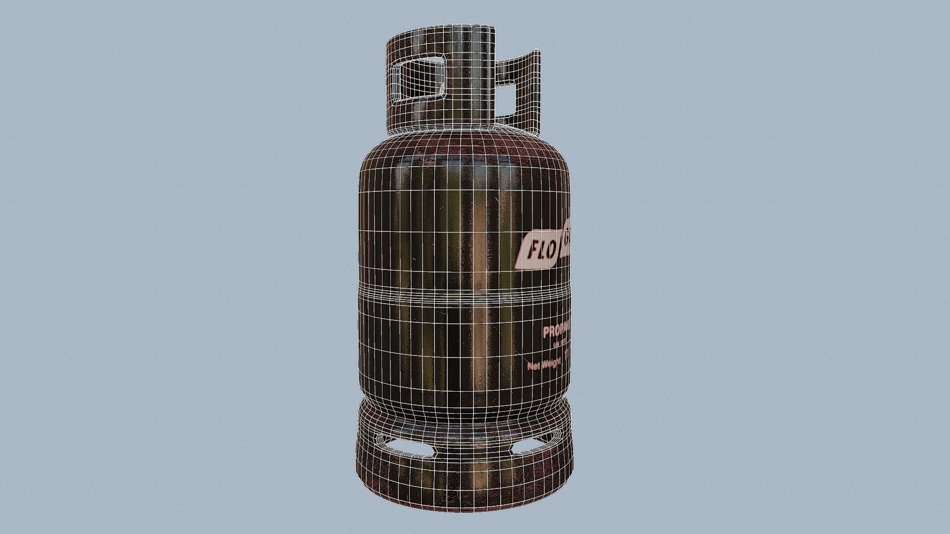 Gas Cylinder Black Low-poly 3D model_52