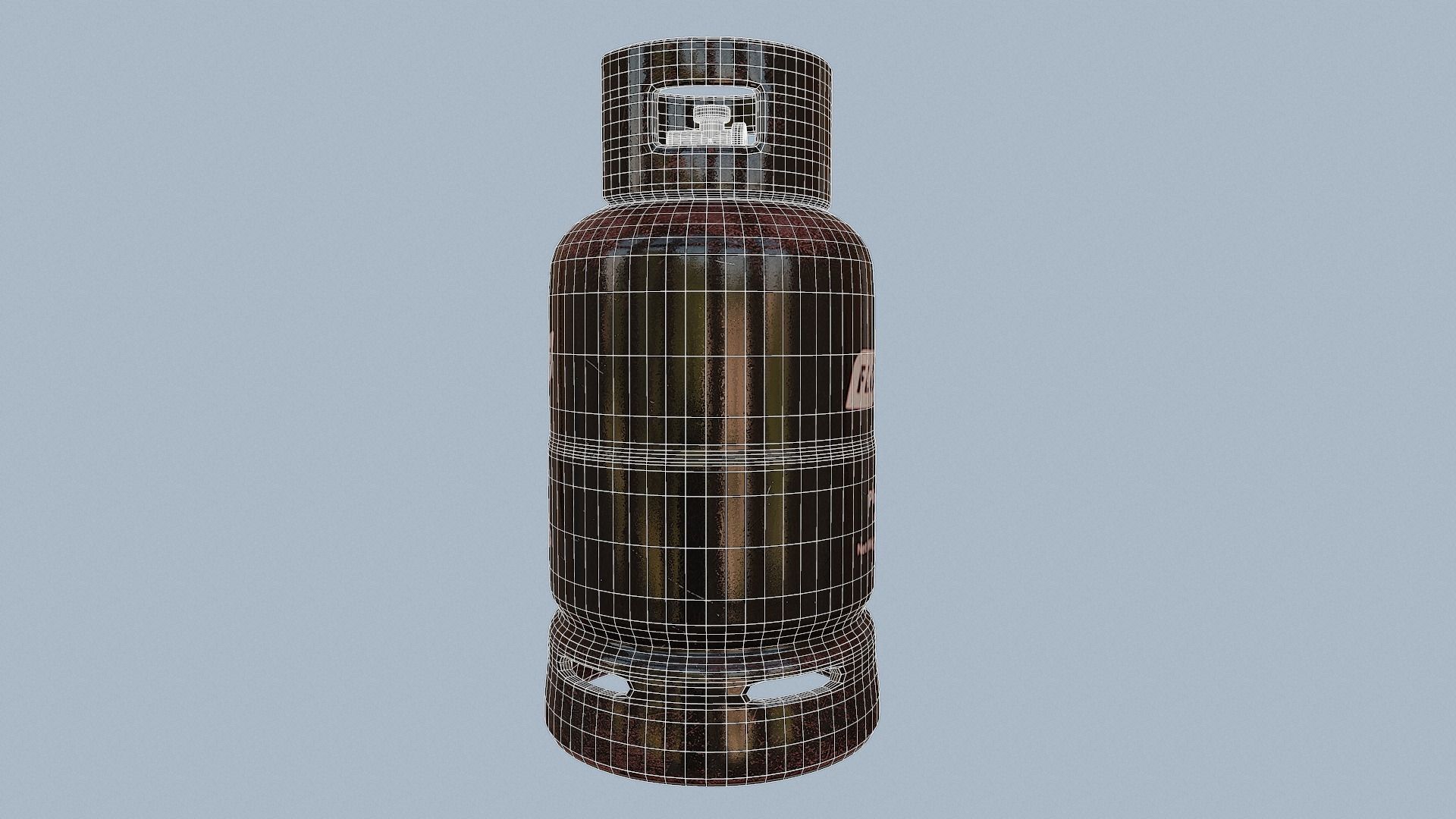 Gas Cylinder Black Low-poly 3D model_18