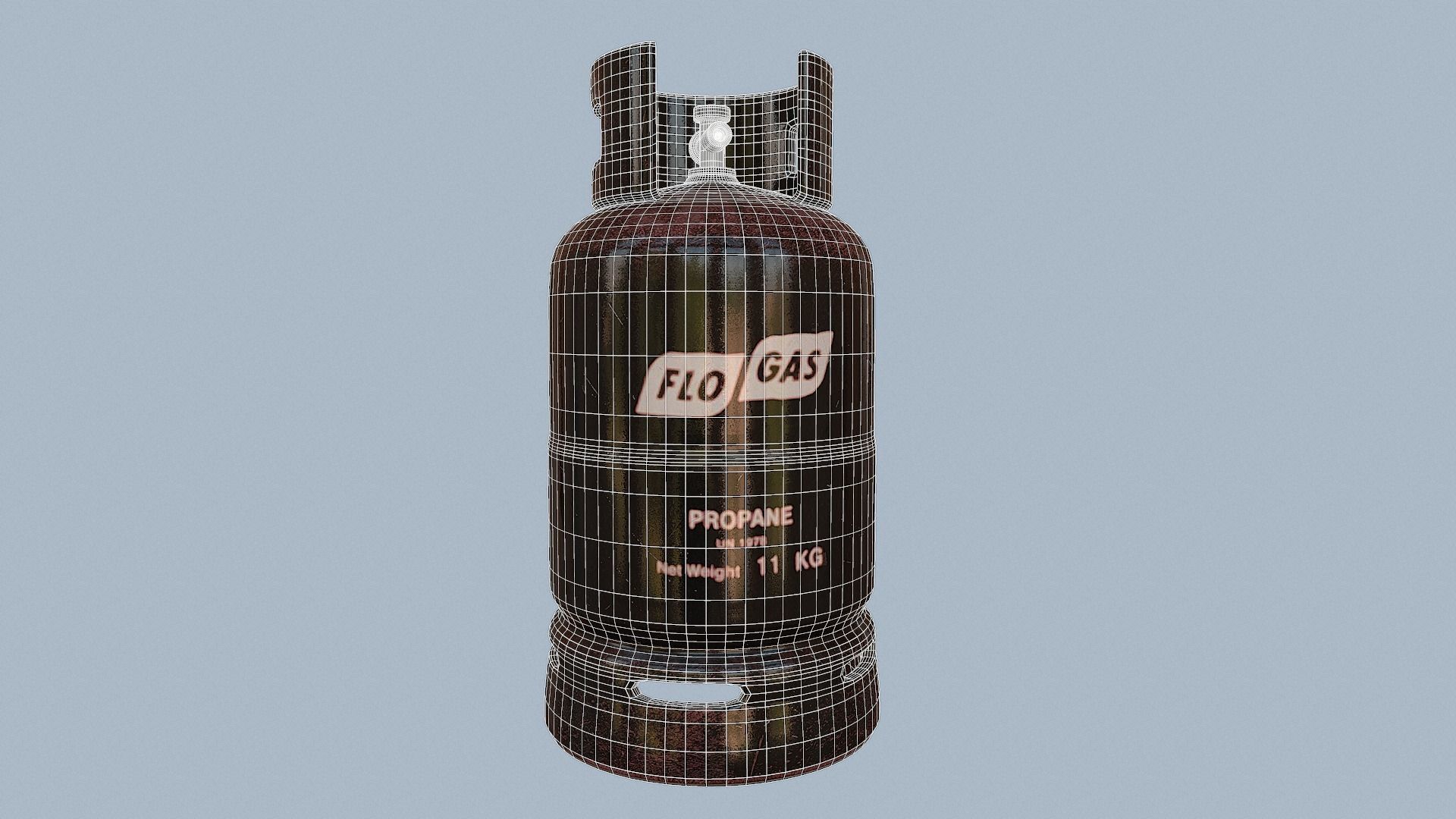 Gas Cylinder Black Low-poly 3D model_60
