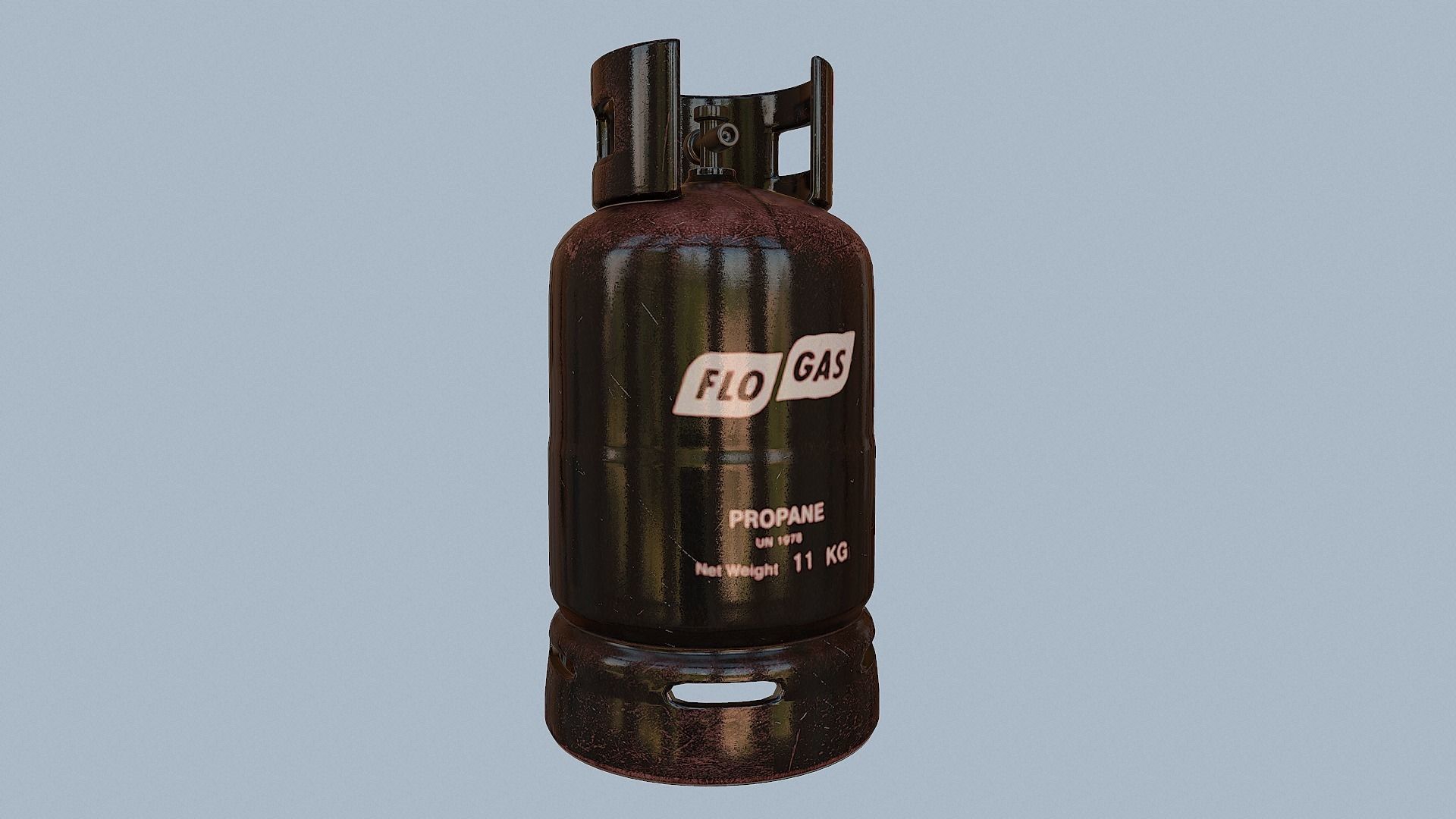 Gas Cylinder Black Low-poly 3D model_57