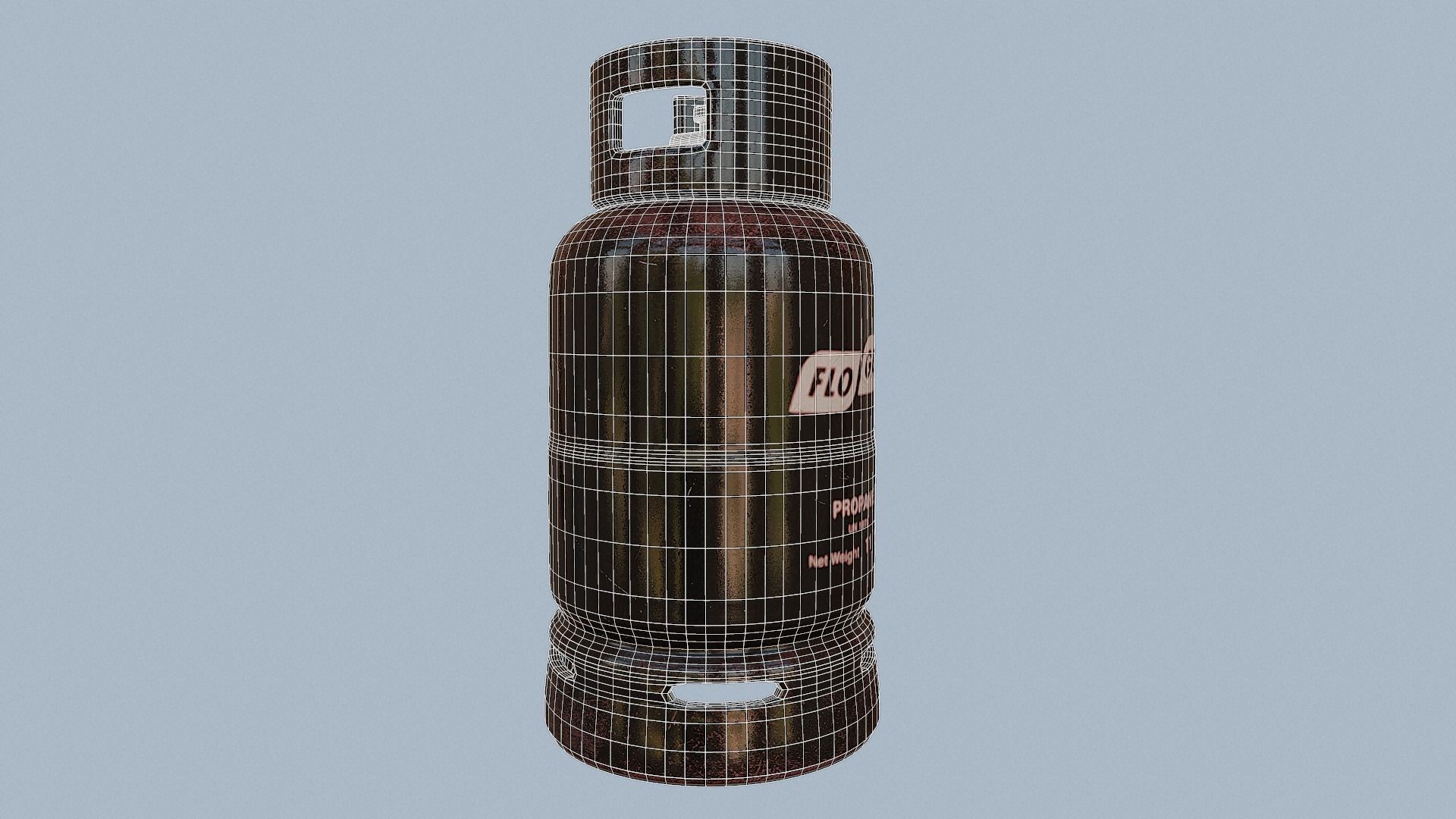 Gas Cylinder Black Low-poly 3D model_22