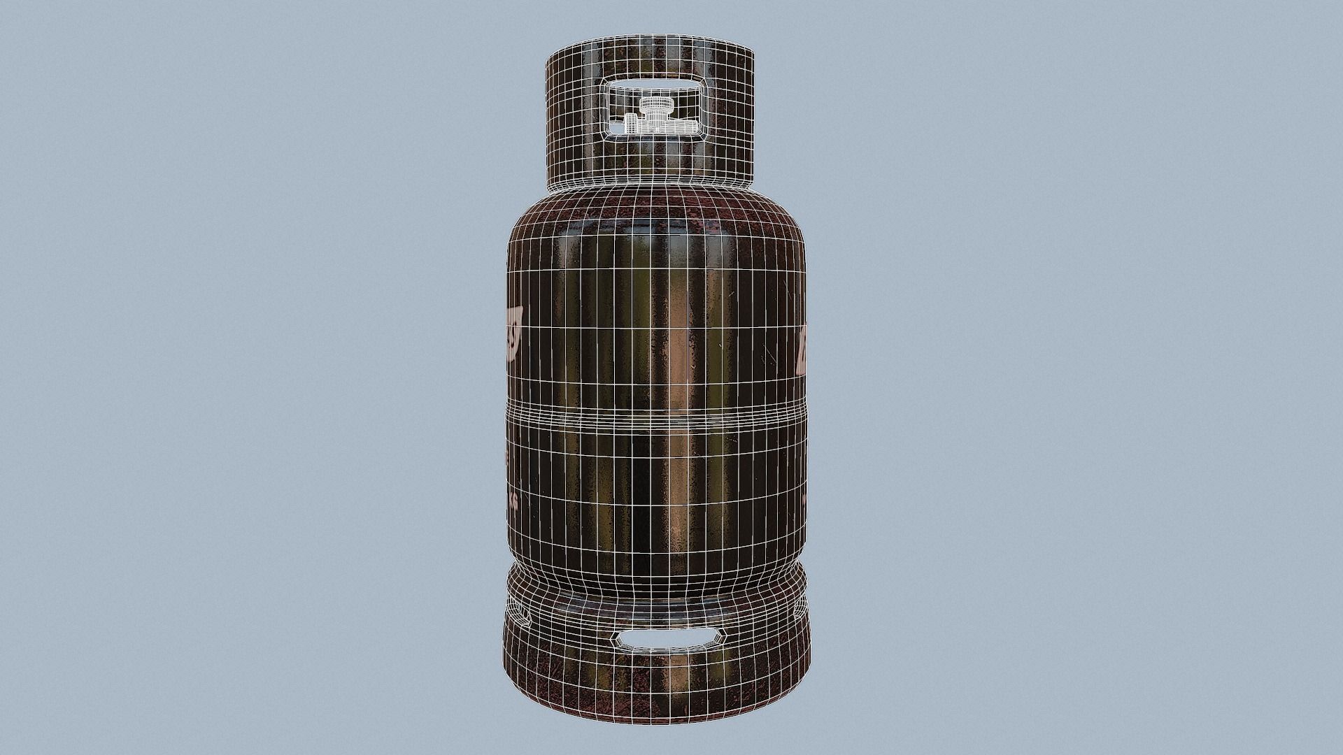Gas Cylinder Black Low-poly 3D model_46