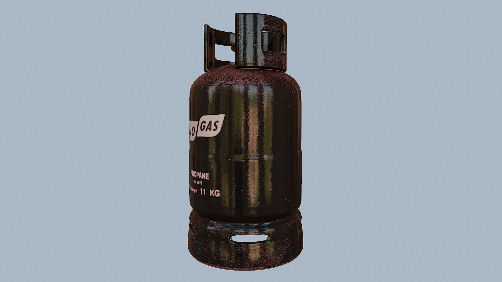 Gas Cylinder Black Low-poly 3D model_9