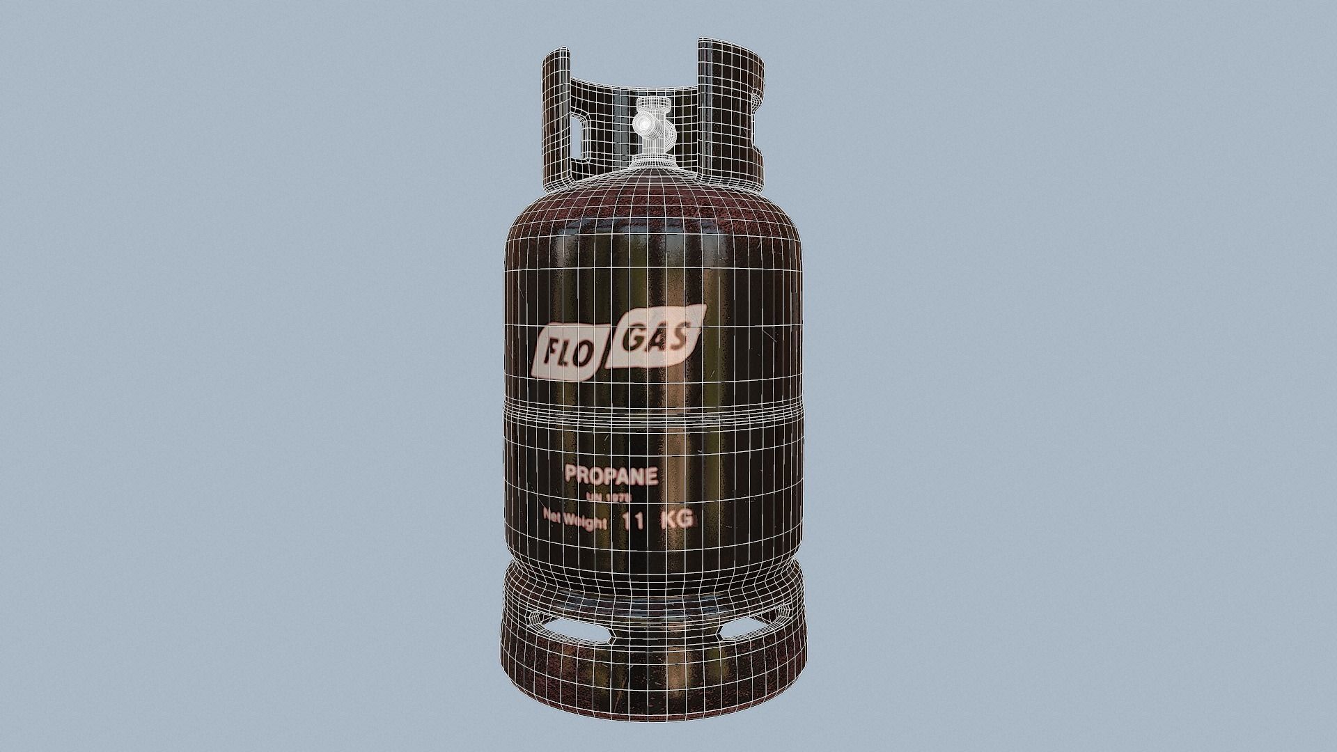 Gas Cylinder Black Low-poly 3D model_4