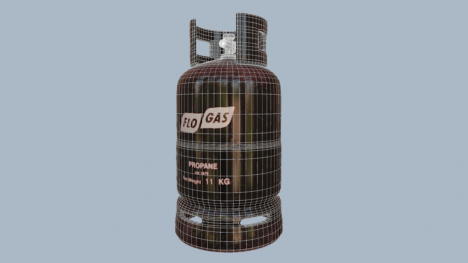 Gas Cylinder Black Low-poly 3D model_6