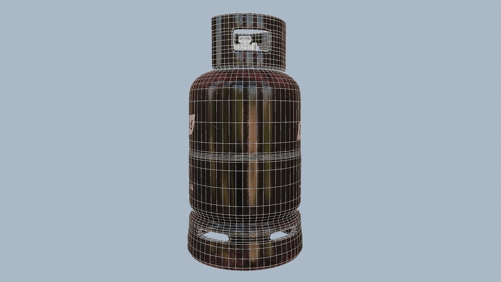 Gas Cylinder Black Low-poly 3D model_16