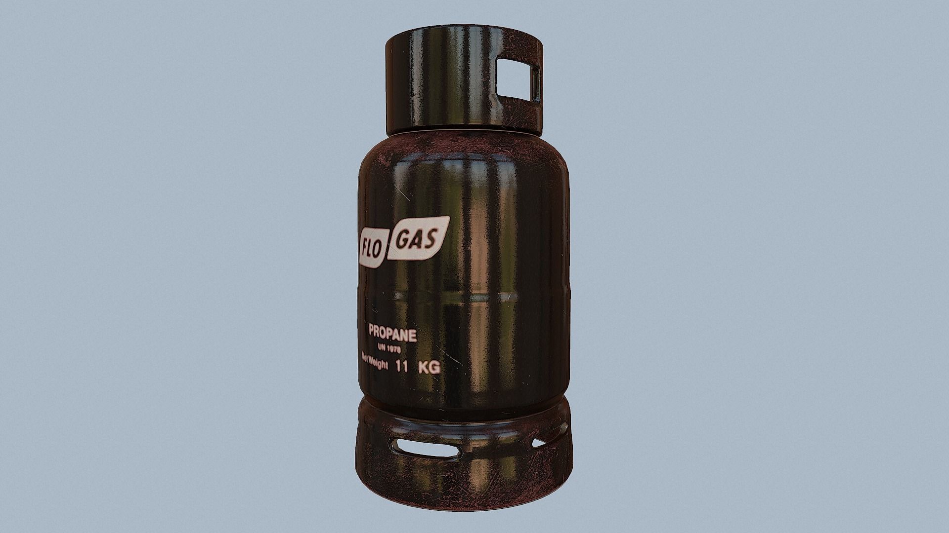 Gas Cylinder Black Low-poly 3D model_37