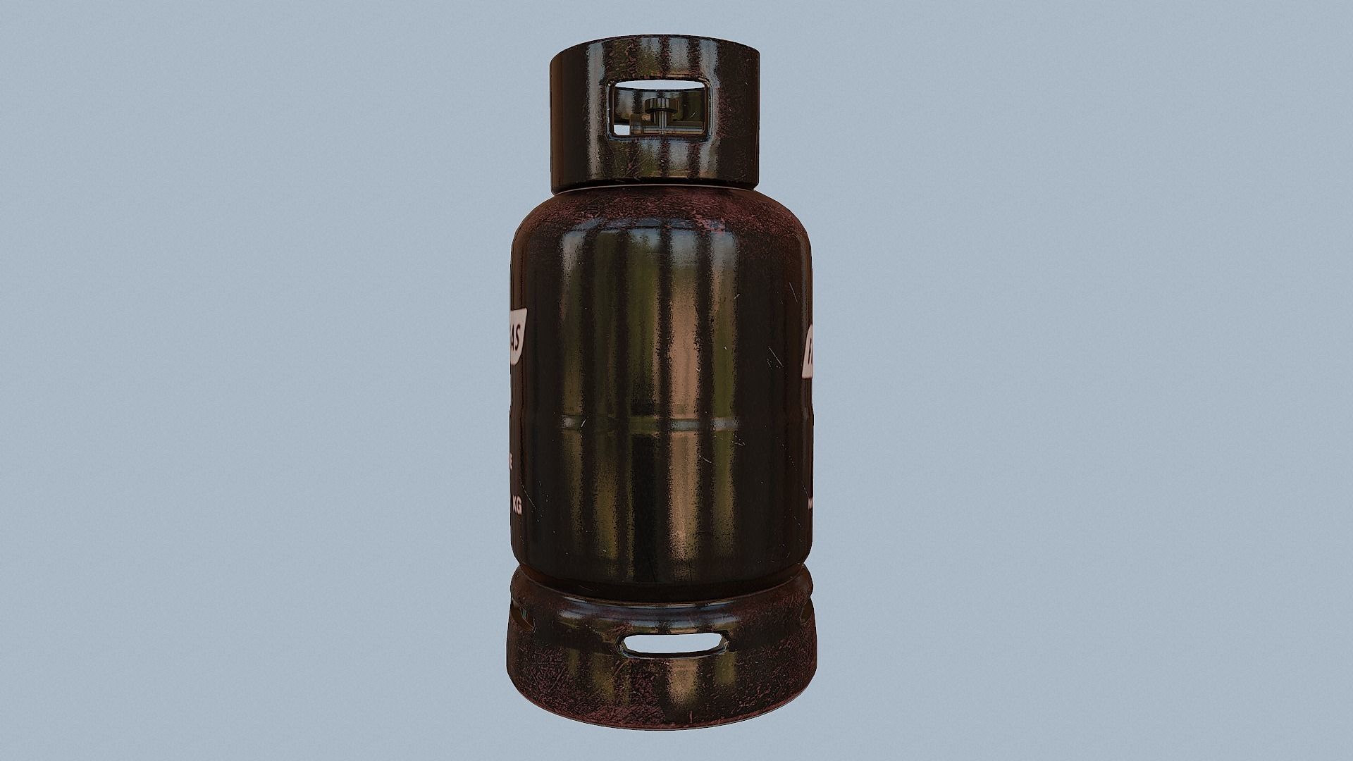 Gas Cylinder Black Low-poly 3D model_45