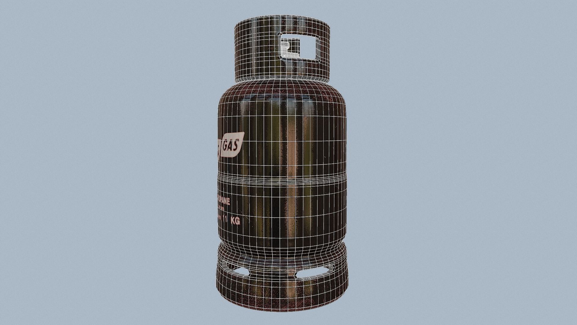Gas Cylinder Black Low-poly 3D model_42