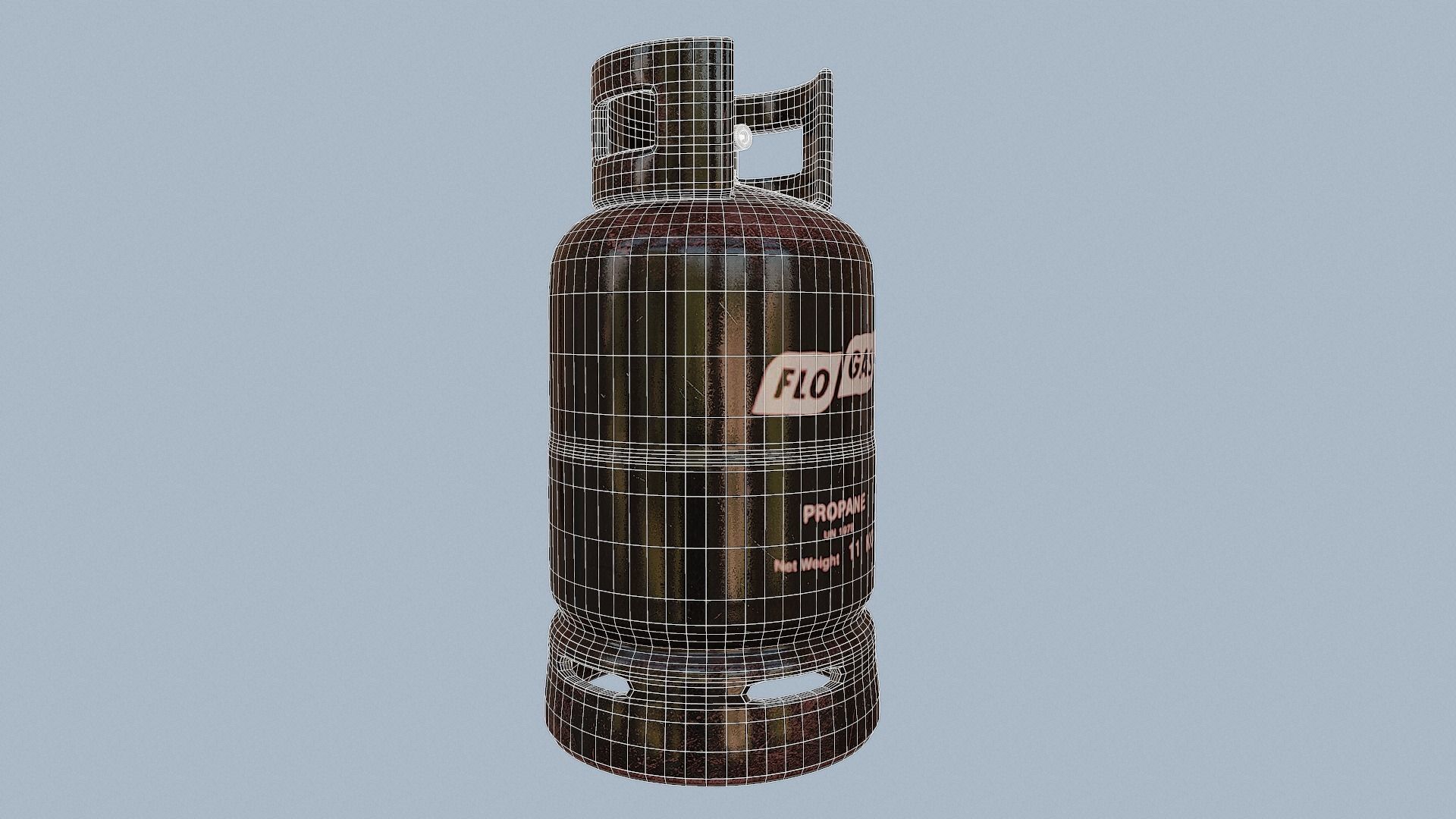 Gas Cylinder Black Low-poly 3D model_54