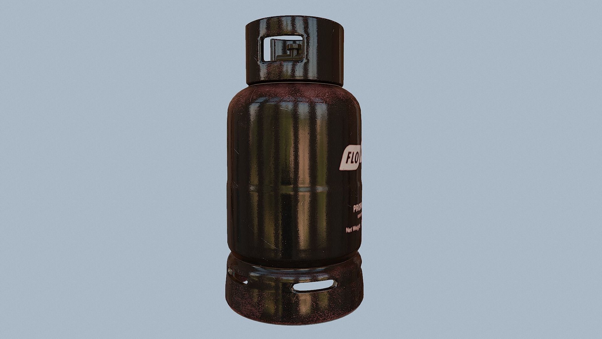 Gas Cylinder Black Low-poly 3D model_19