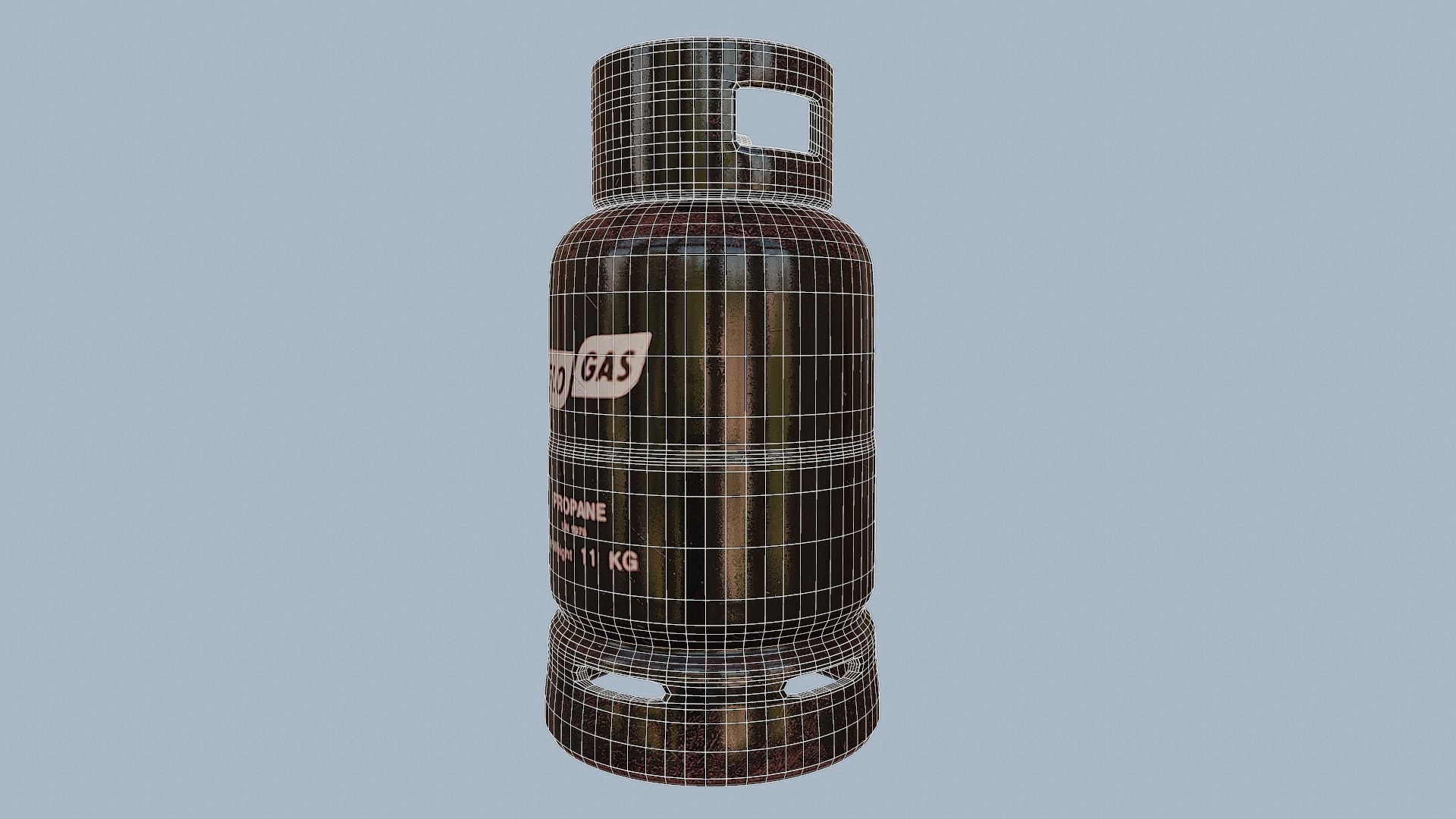 Gas Cylinder Black Low-poly 3D model_40