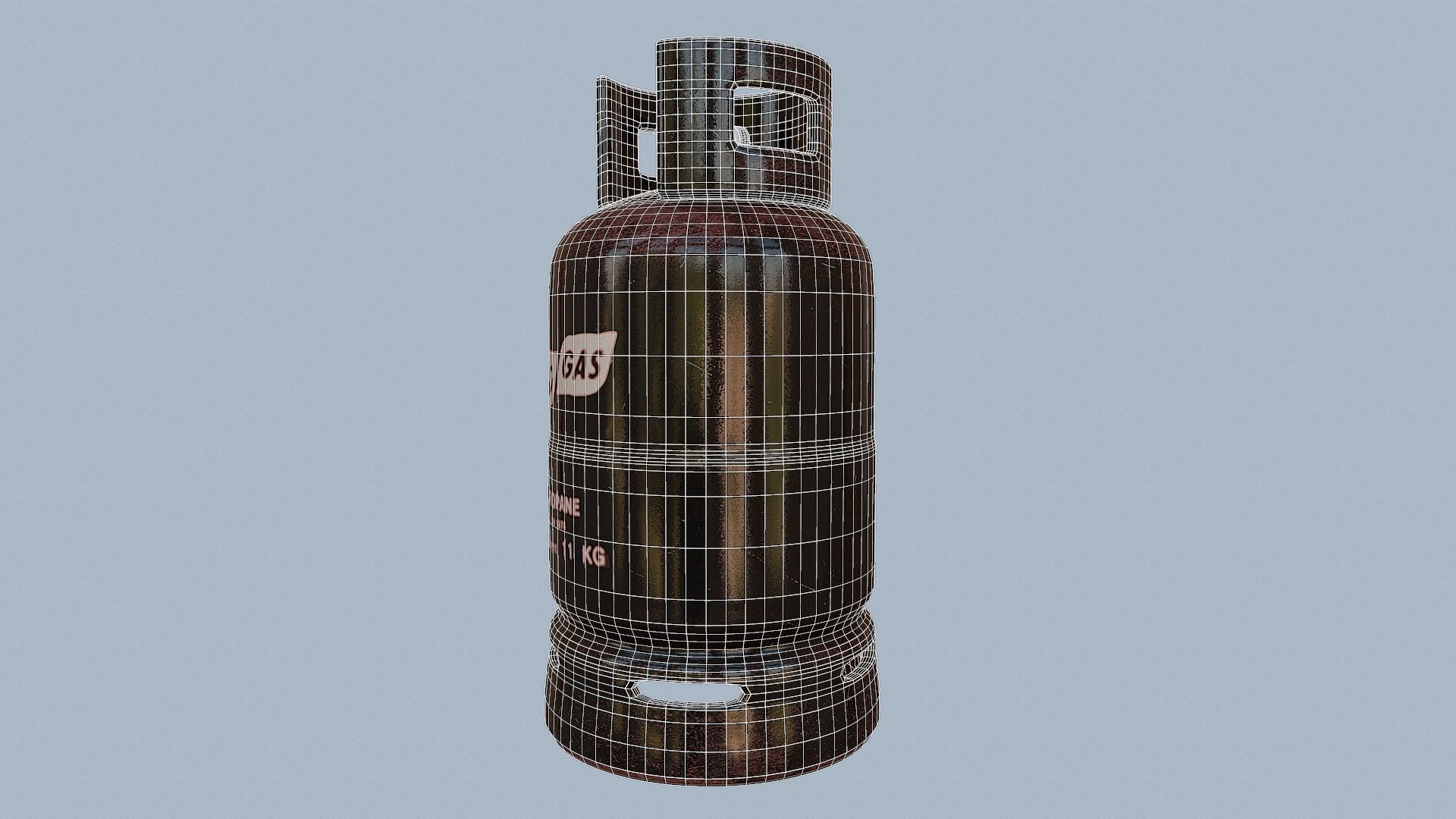 Gas Cylinder Black Low-poly 3D model_12