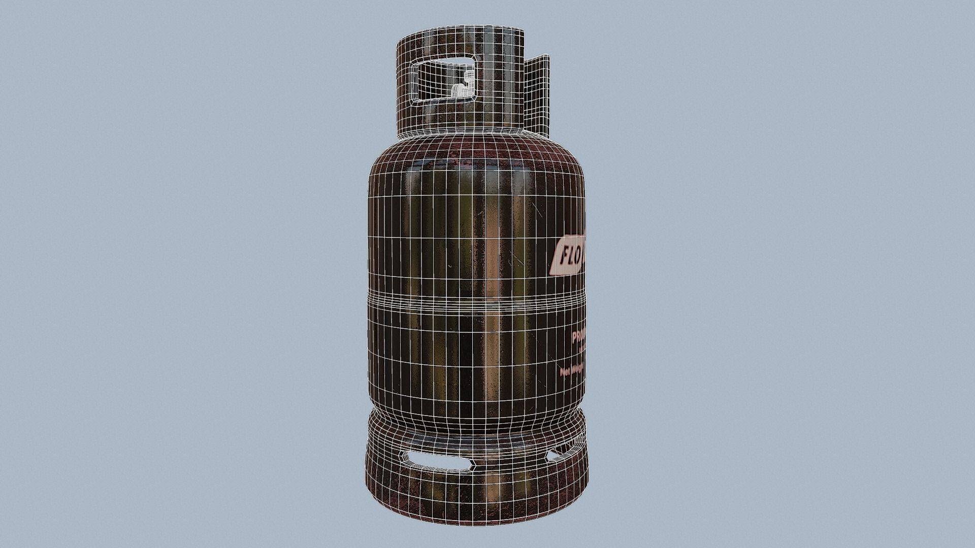 Gas Cylinder Black Low-poly 3D model_50