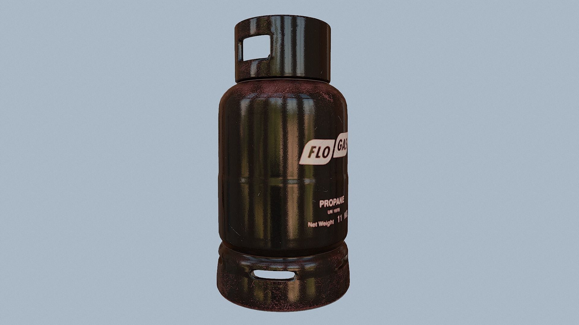 Gas Cylinder Black Low-poly 3D model_23
