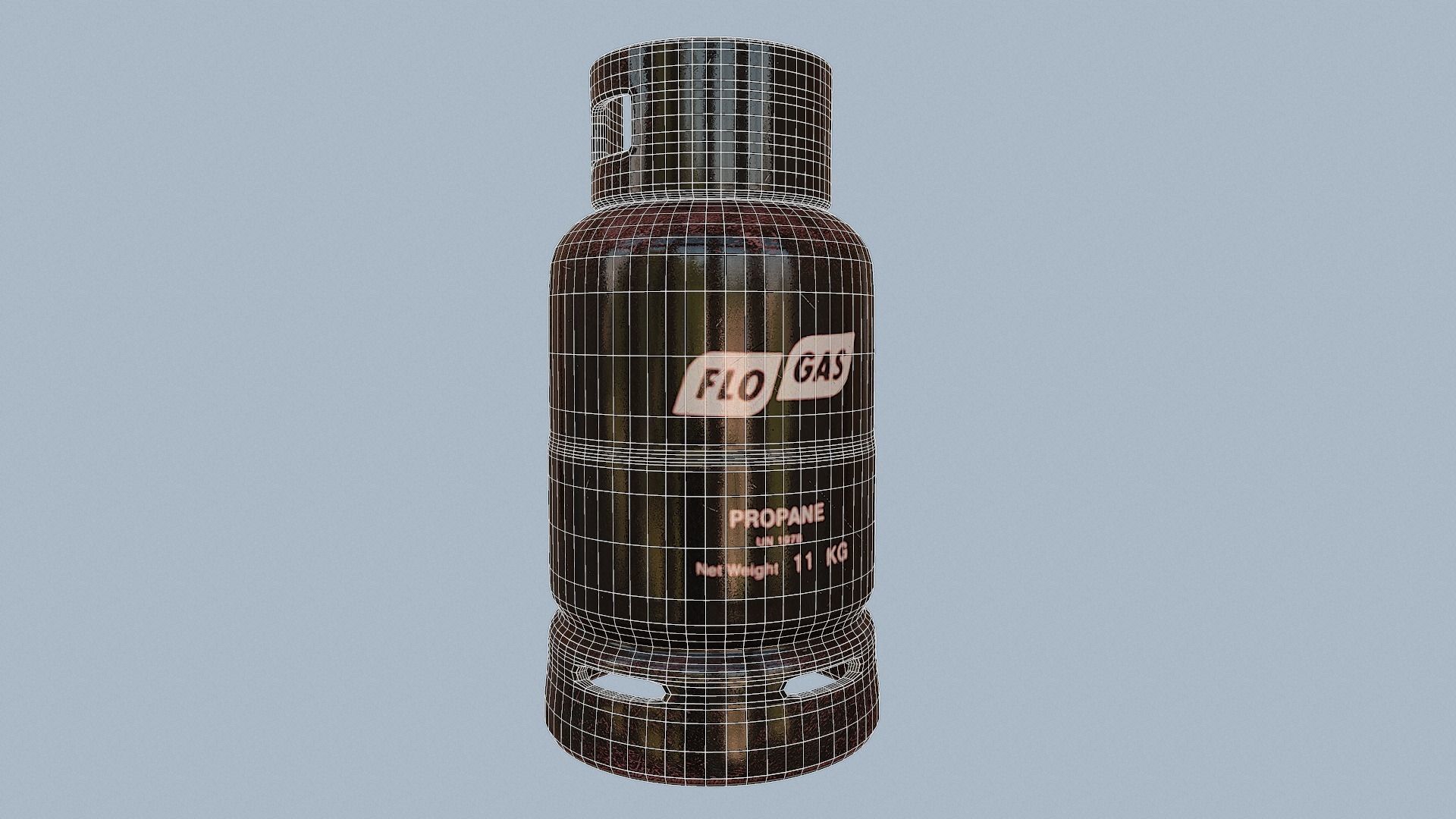 Gas Cylinder Black Low-poly 3D model_28
