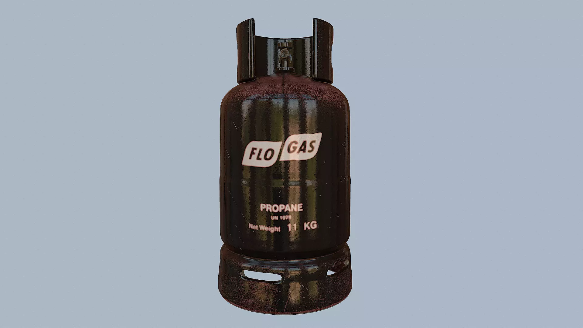 Gas Cylinder Black Low-poly 3D model_0