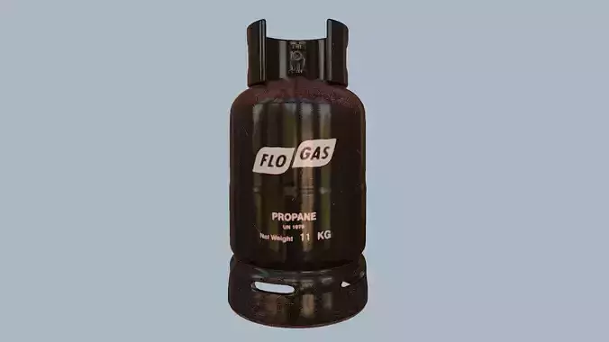 Gas Cylinder Black Low-poly 3D model