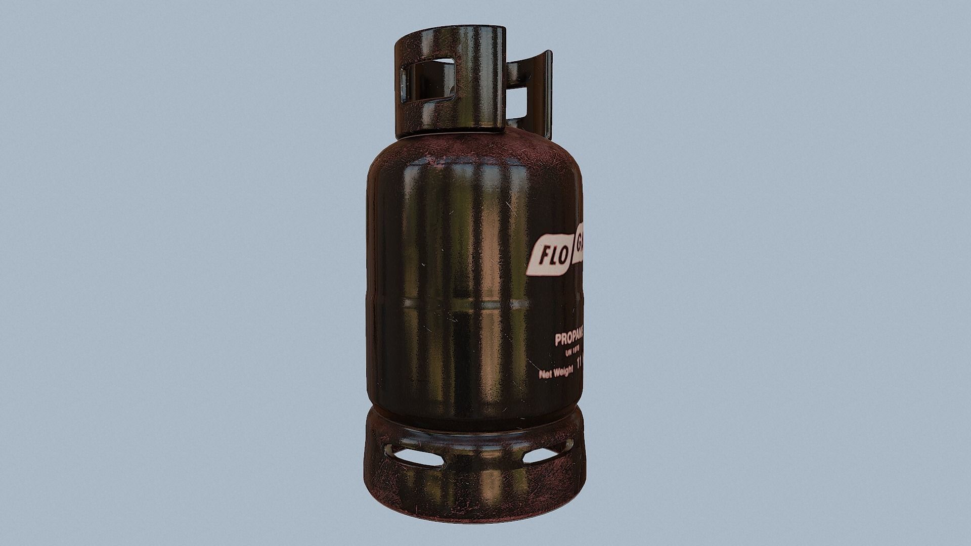 Gas Cylinder Black Low-poly 3D model_51