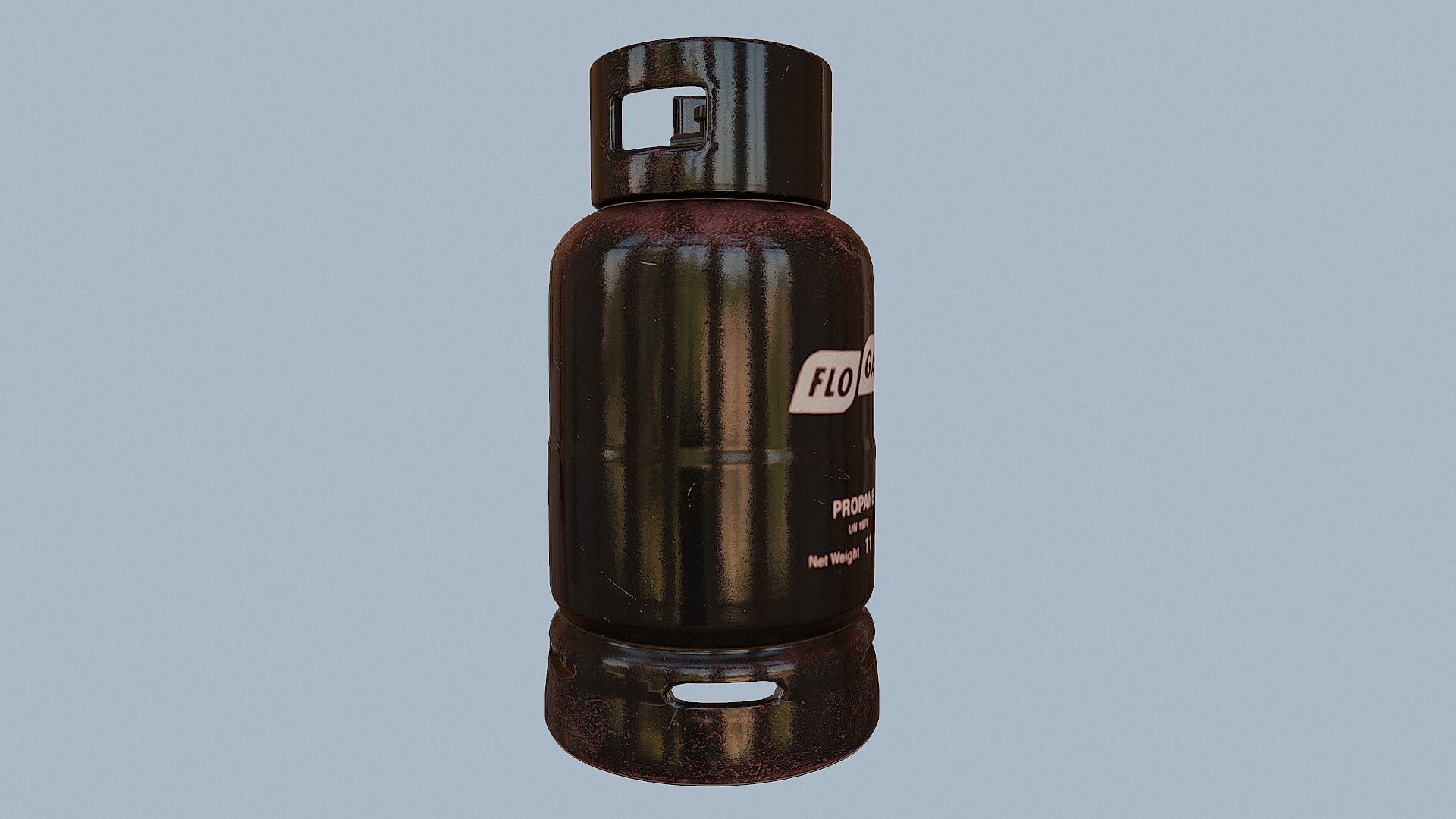 Gas Cylinder Black Low-poly 3D model_21