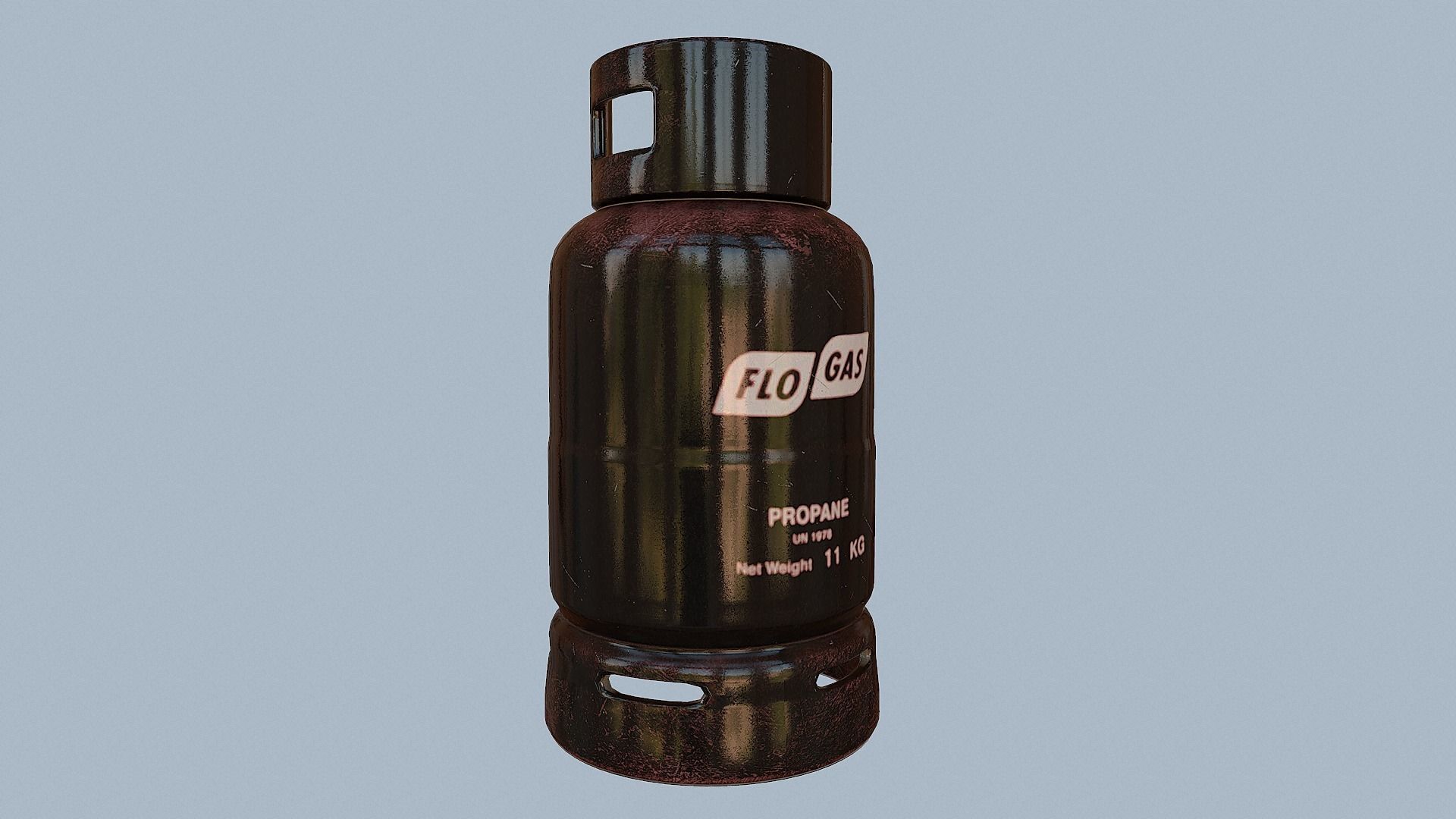 Gas Cylinder Black Low-poly 3D model_25