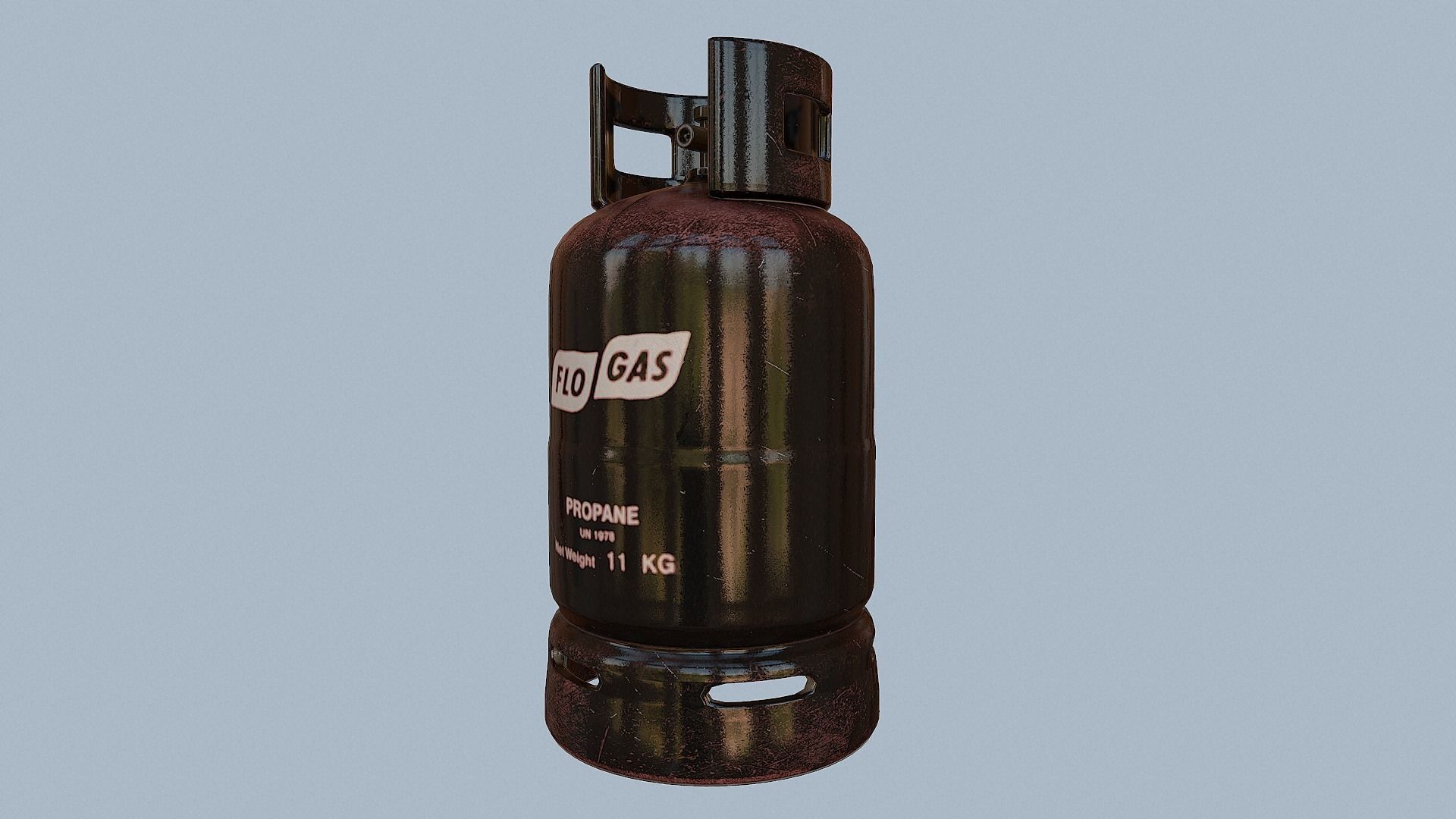 Gas Cylinder Black Low-poly 3D model_7
