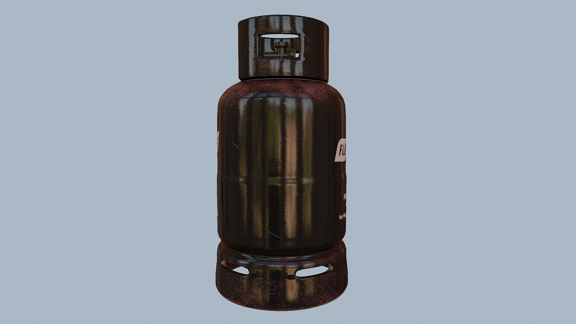 Gas Cylinder Black Low-poly 3D model_17