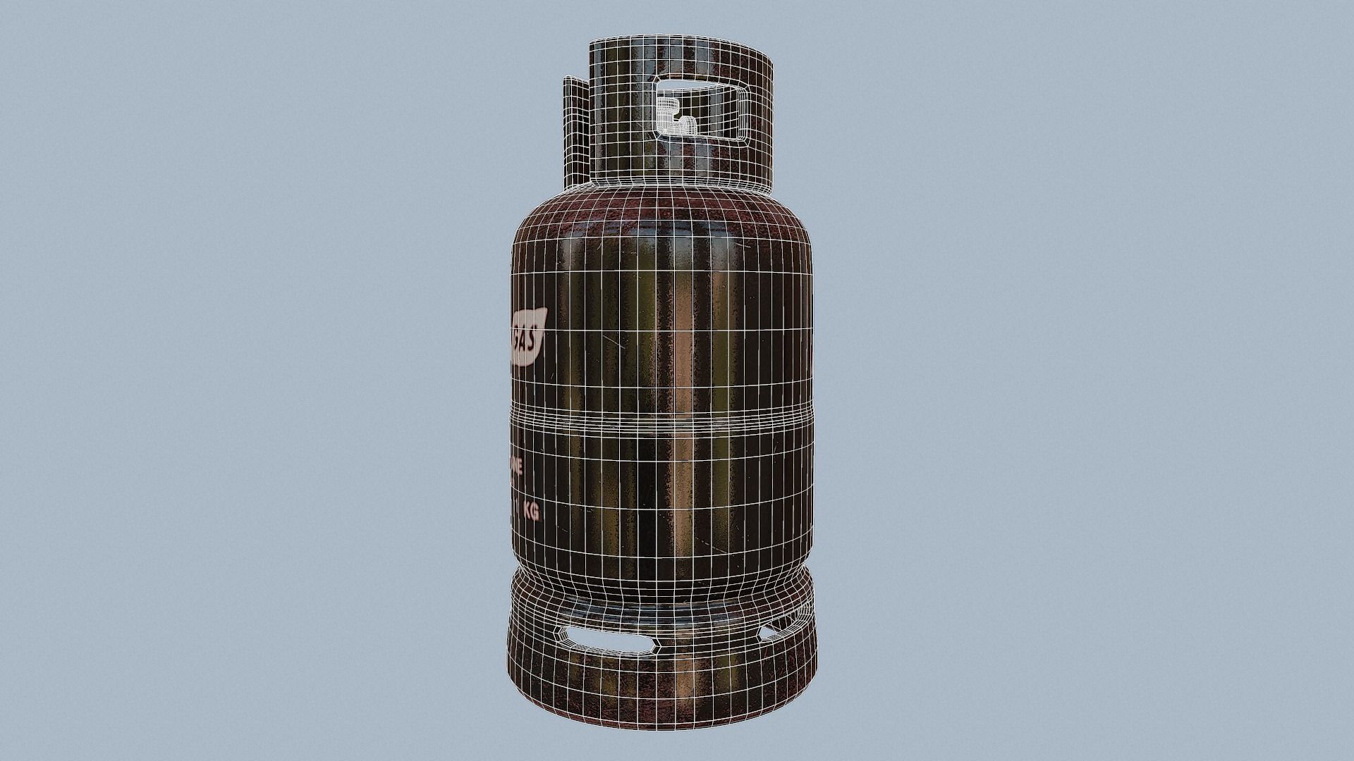Gas Cylinder Black Low-poly 3D model_14