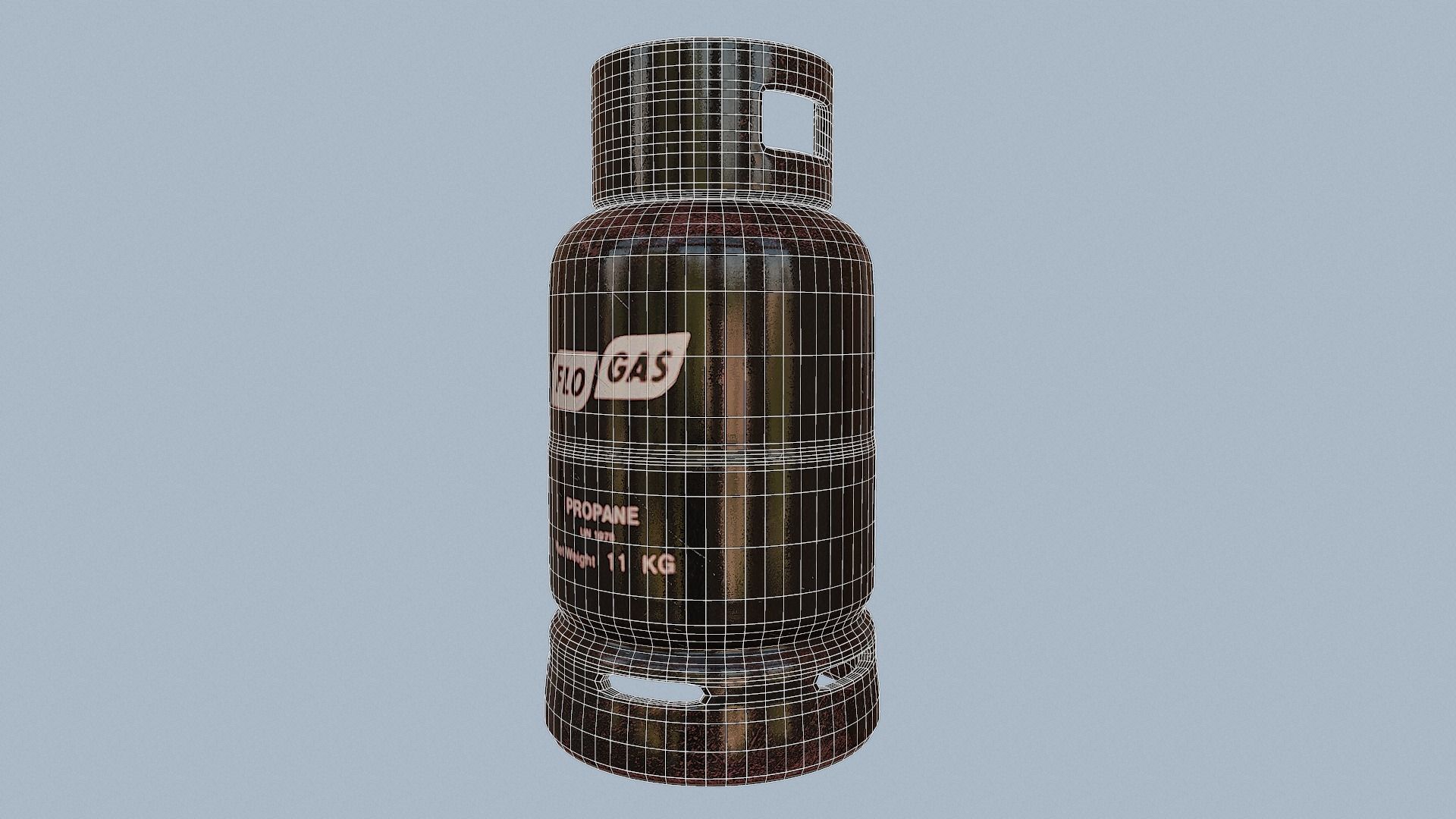 Gas Cylinder Black Low-poly 3D model_38