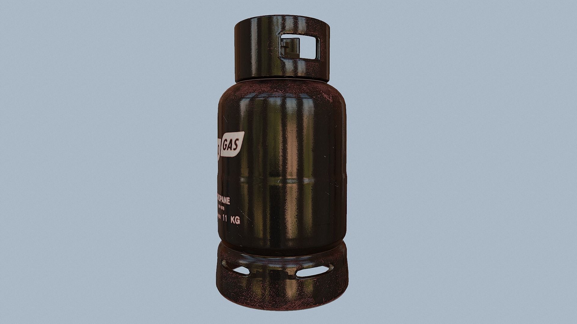 Gas Cylinder Black Low-poly 3D model_41