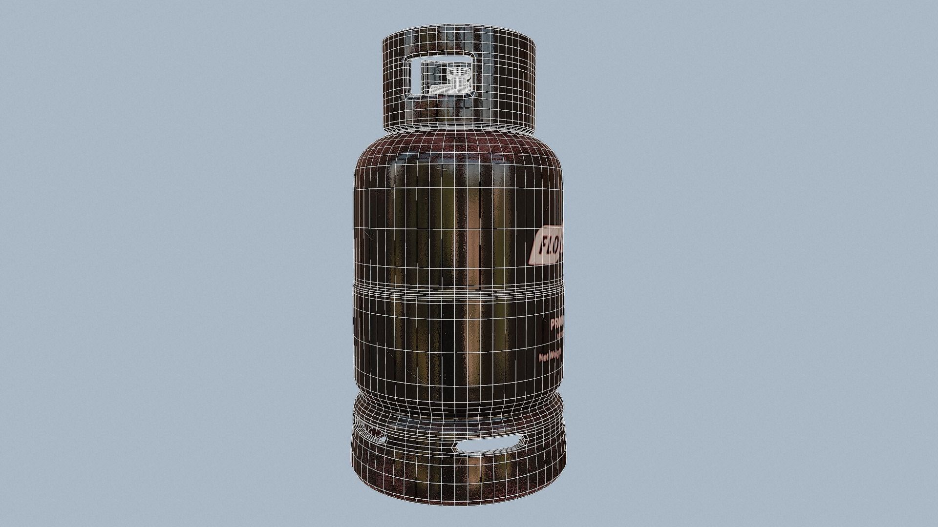 Gas Cylinder Black Low-poly 3D model_20