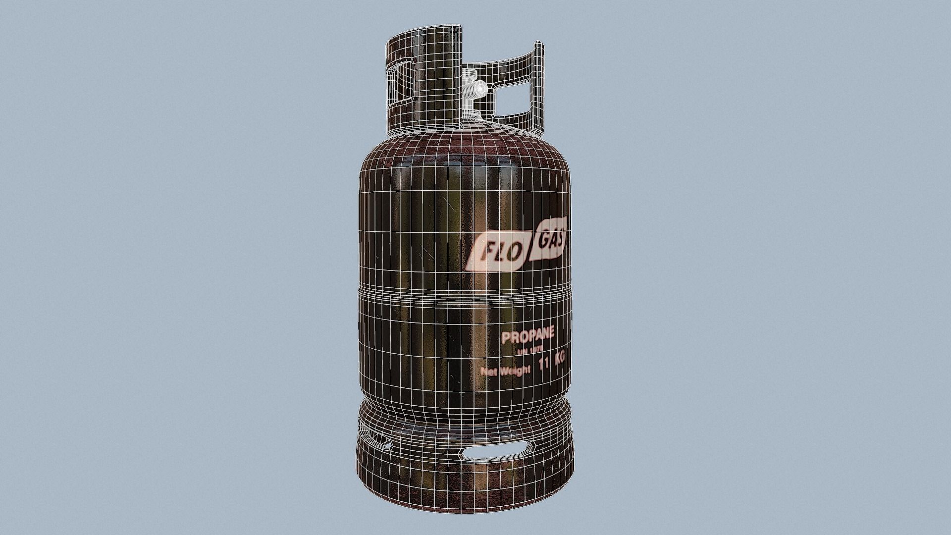 Gas Cylinder Black Low-poly 3D model_56