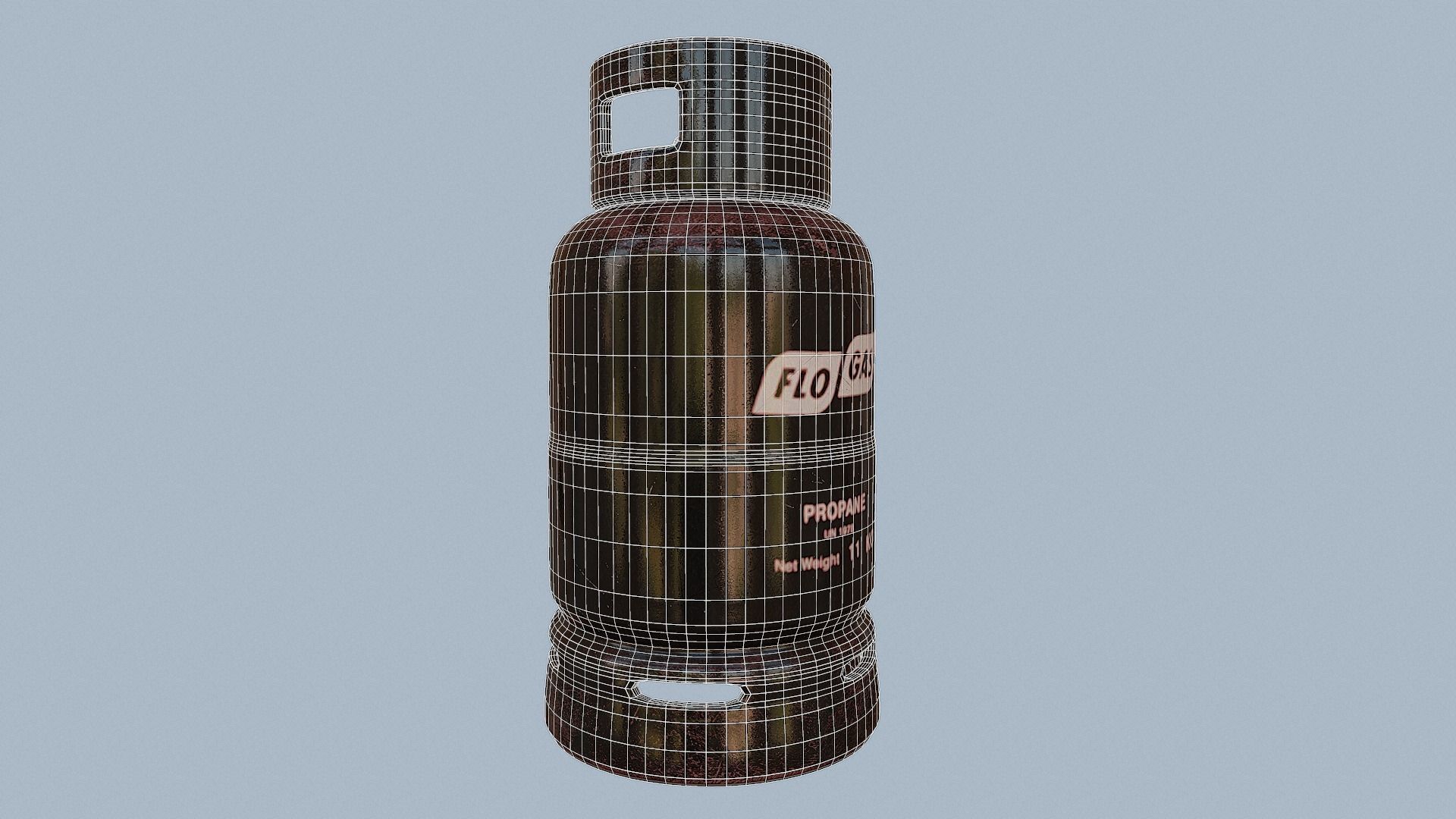 Gas Cylinder Black Low-poly 3D model_24