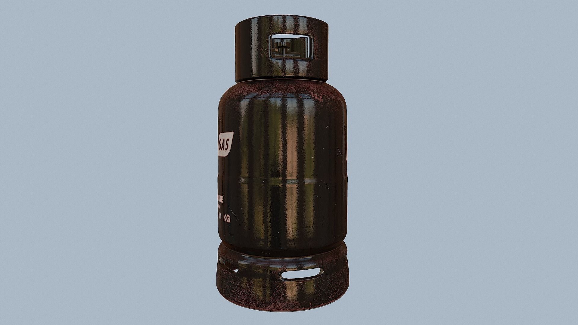 Gas Cylinder Black Low-poly 3D model_43