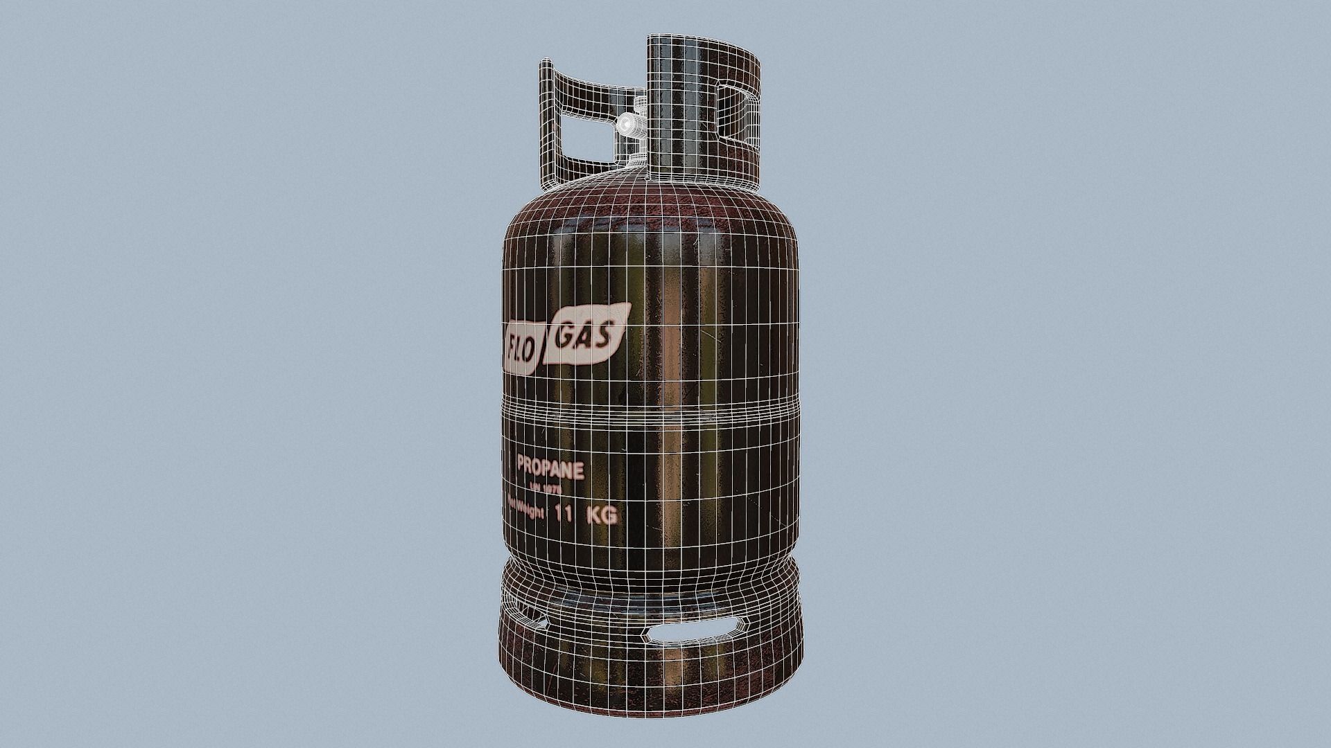 Gas Cylinder Black Low-poly 3D model_8