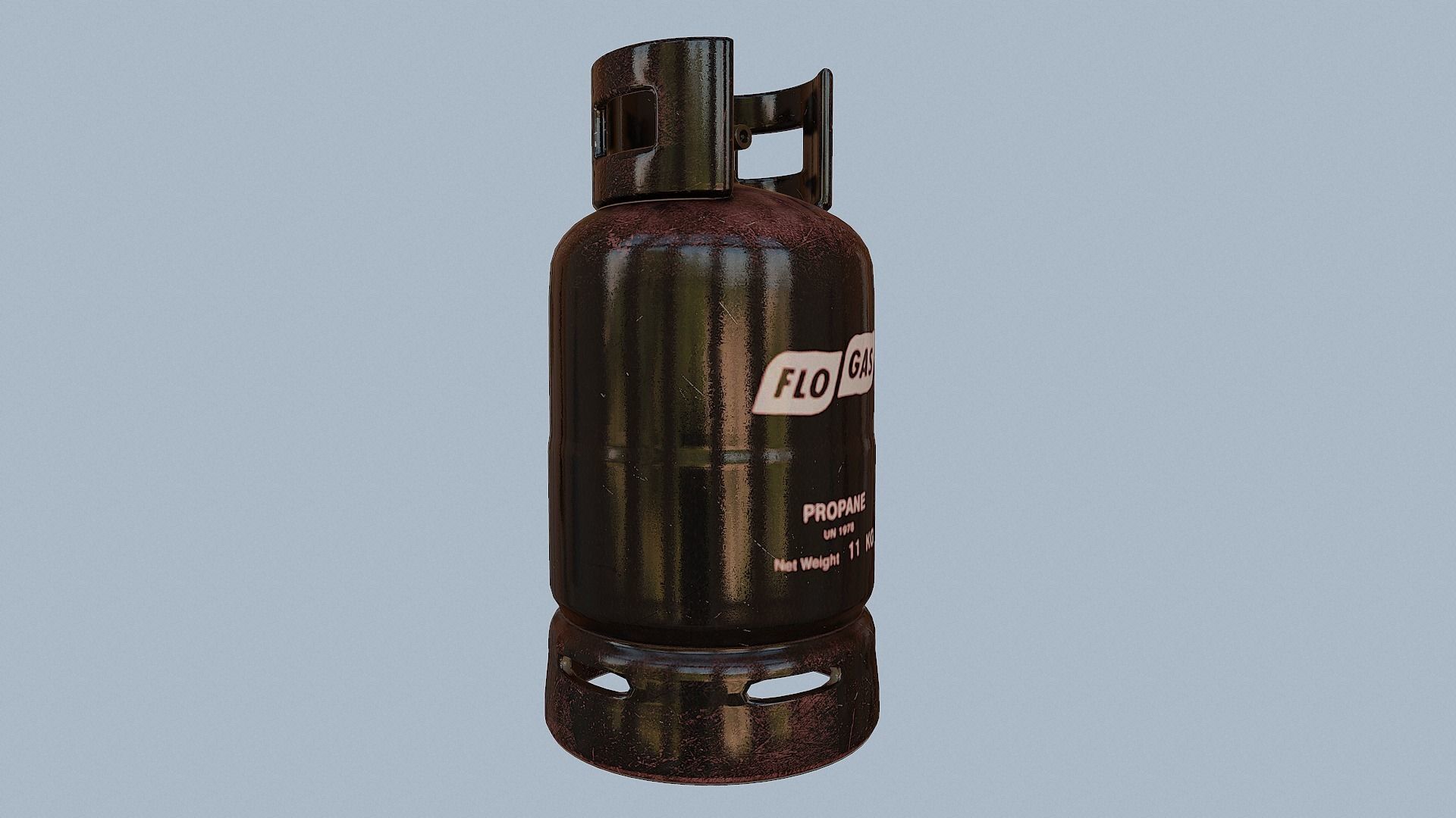 Gas Cylinder Black Low-poly 3D model_53