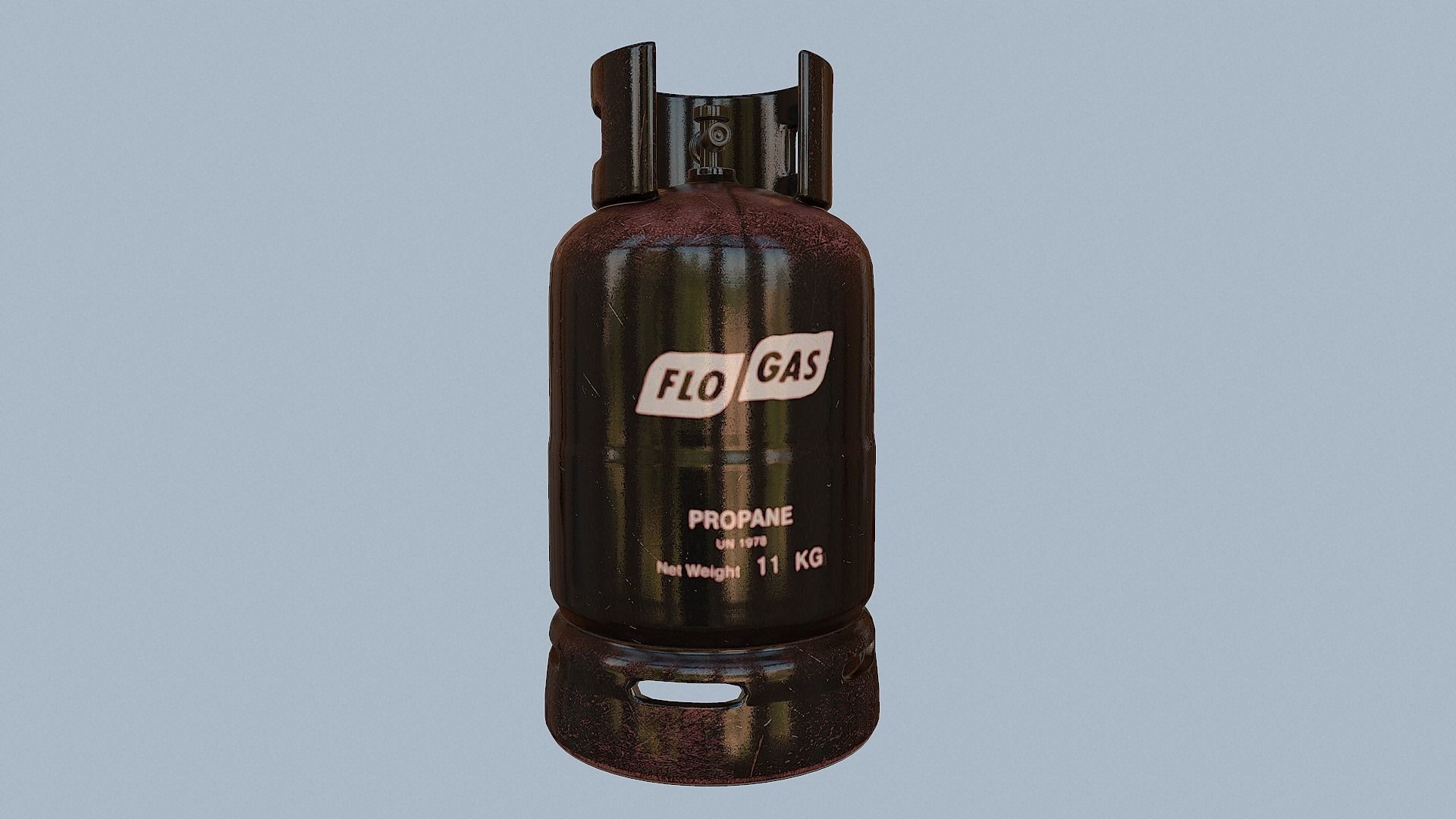Gas Cylinder Black Low-poly 3D model_59