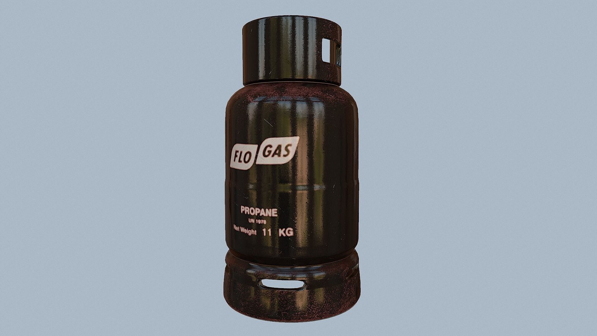 Gas Cylinder Black Low-poly 3D model_35