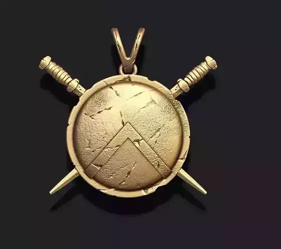 Spartan Shield Sword pendant 3D print model