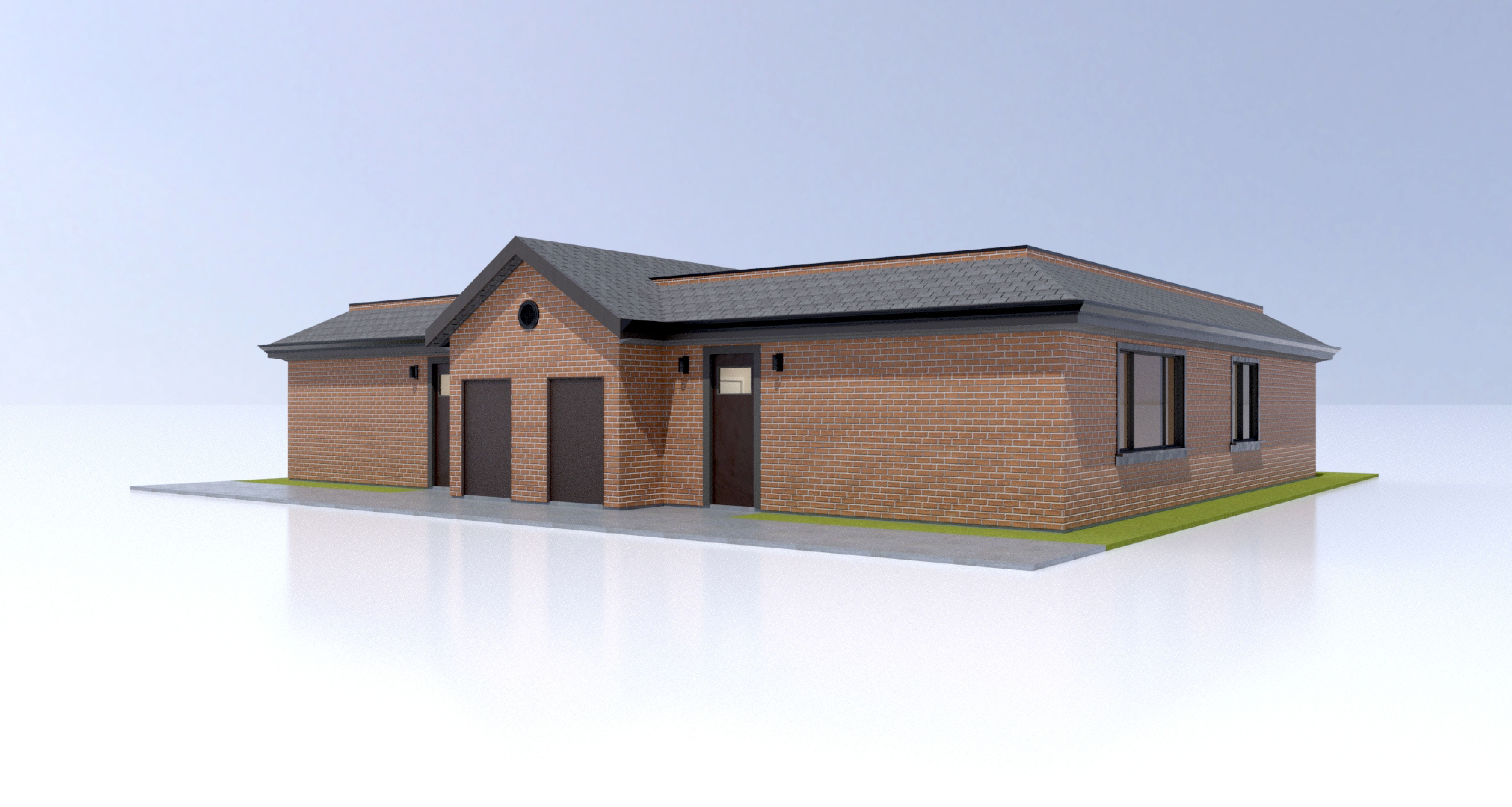 Duplex Residential Architecture and Development with CAD  Plan 3D model_1