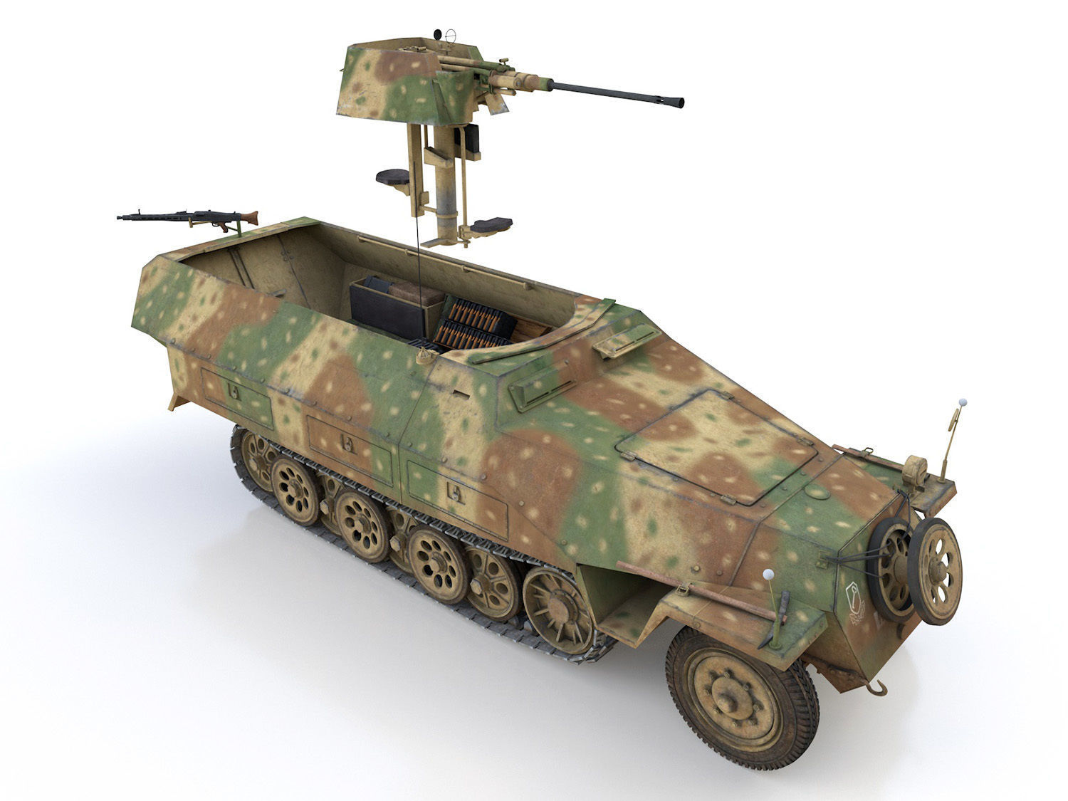 SDKFZ 251 - Ausf D - Anti-Aircraft-Vehicle    3D model_11