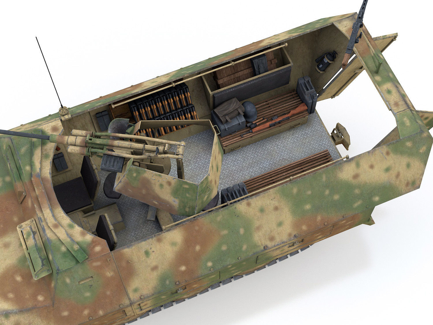 SDKFZ 251 - Ausf D - Anti-Aircraft-Vehicle    3D model_10