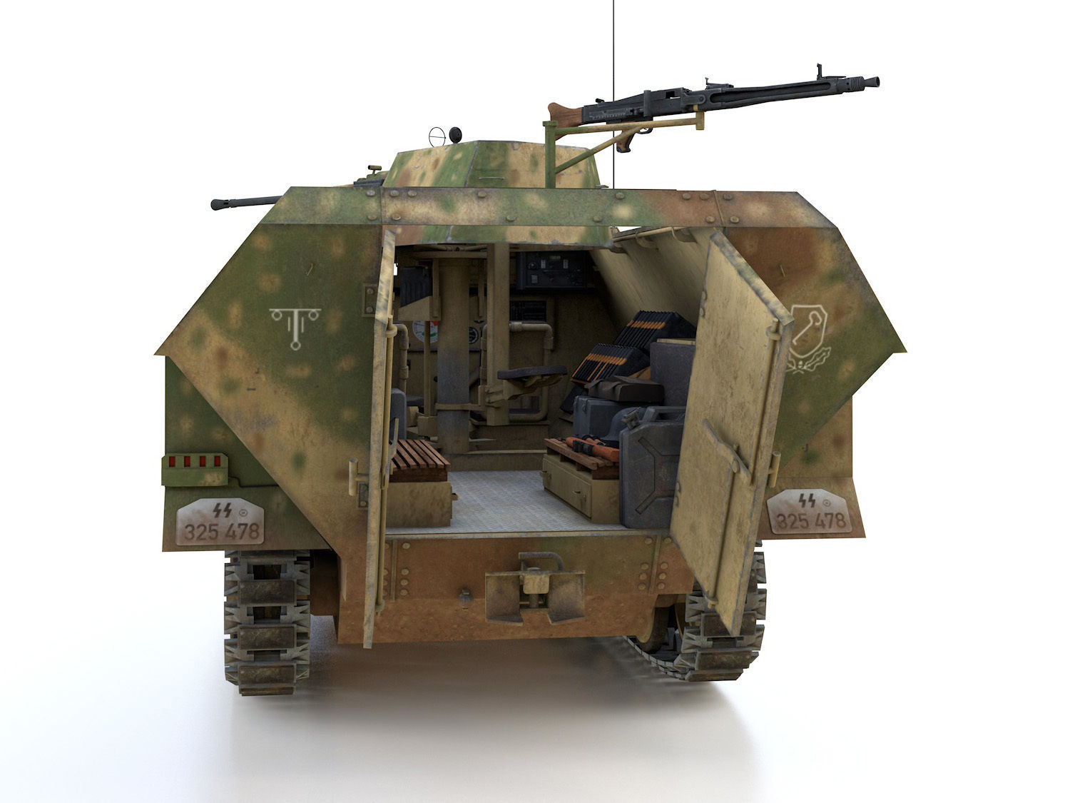 SDKFZ 251 - Ausf D - Anti-Aircraft-Vehicle    3D model_6