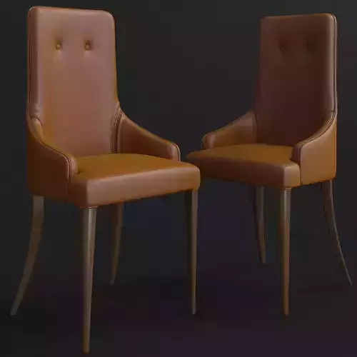 CHAISE CLASSIQUE  TAPISSEE  EN TISSU  EN HETRE 3d model