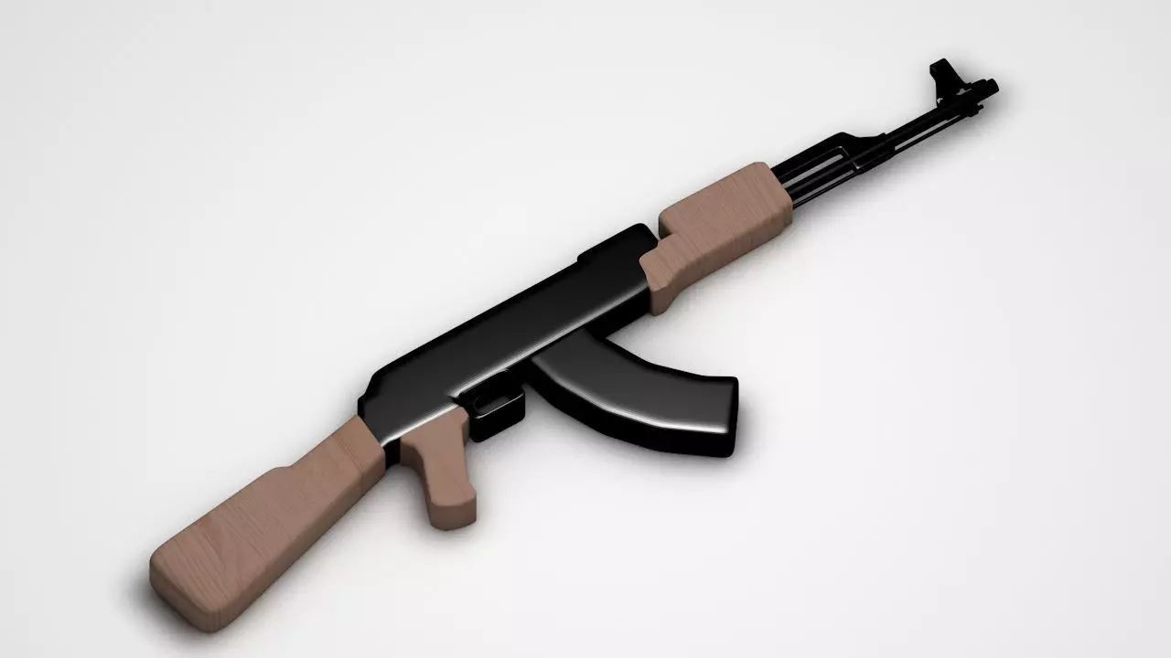 Low Poly model weapon AK-47 Free low-poly 3D model