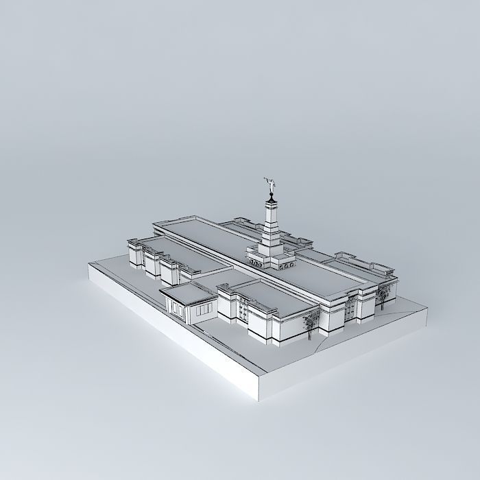 LDS Temple Palmyra New York Templo Mormon.77th operating temple Free 3D model_4