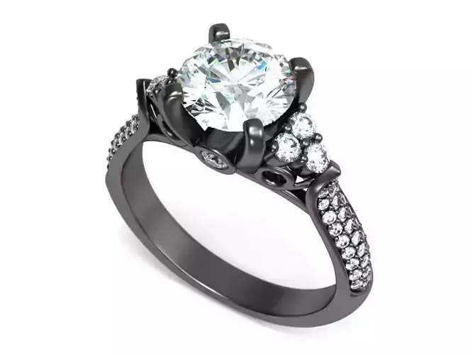 Diamond Cluster Engagement Ring